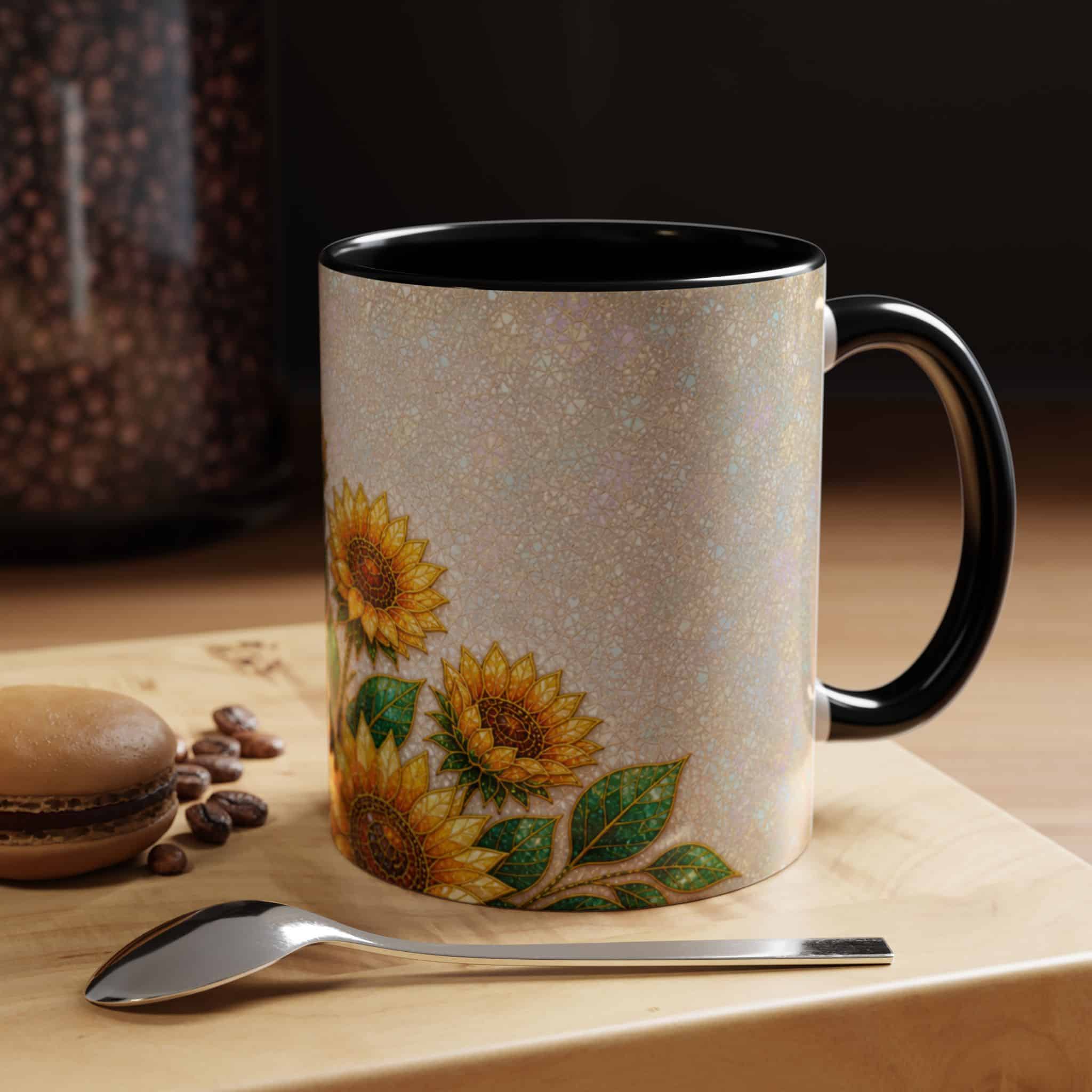 Sunflower Accent Coffee Mug – Floral Kitchen Gift (11/15 oz) - Image 11