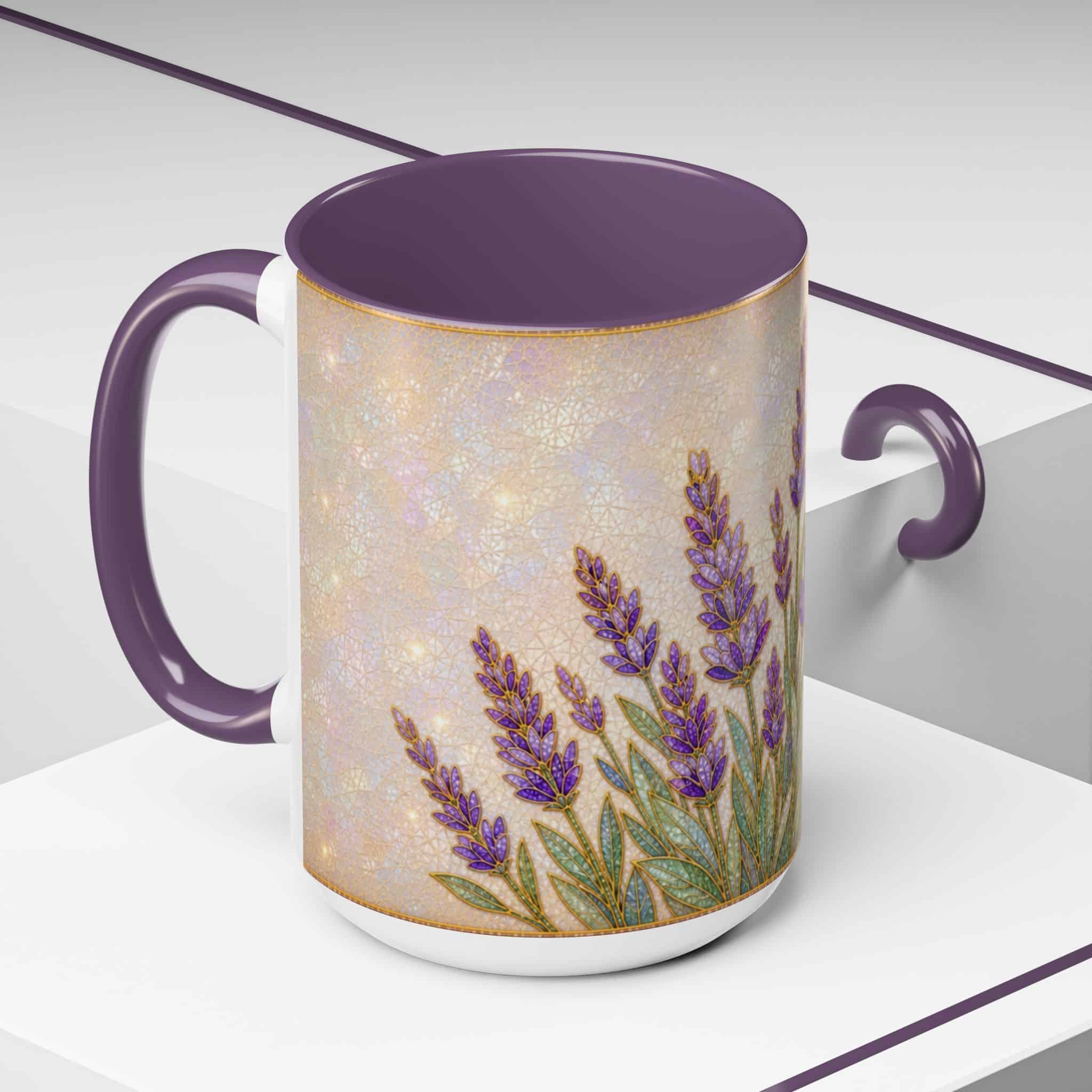 Lavender Field Accent Coffee Mug – Floral 11/15oz Ceramic Gift - Image 102