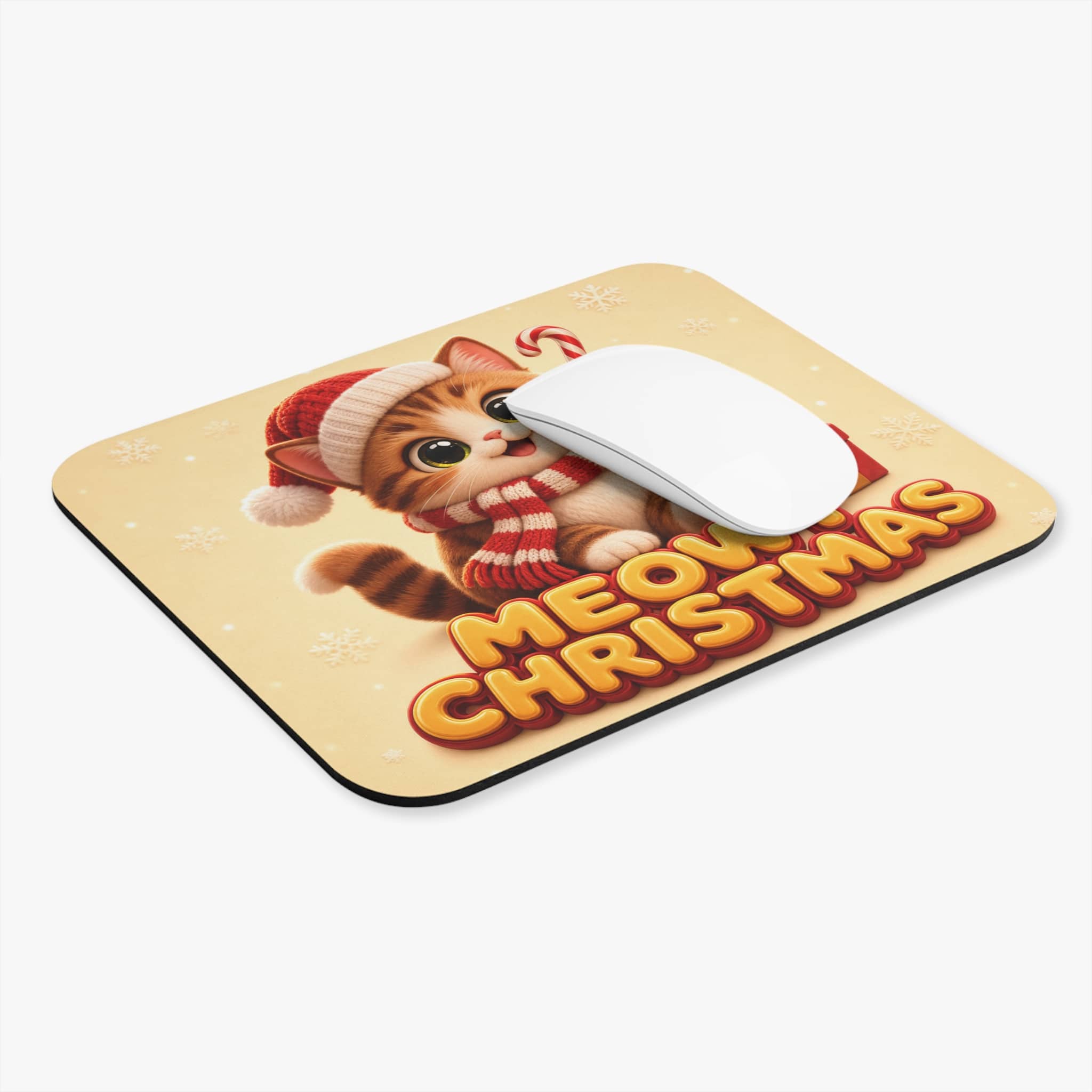"Meowy Christmas" 3D Cat Mouse Pad — Cute Holiday Desk Accessory - Image 3