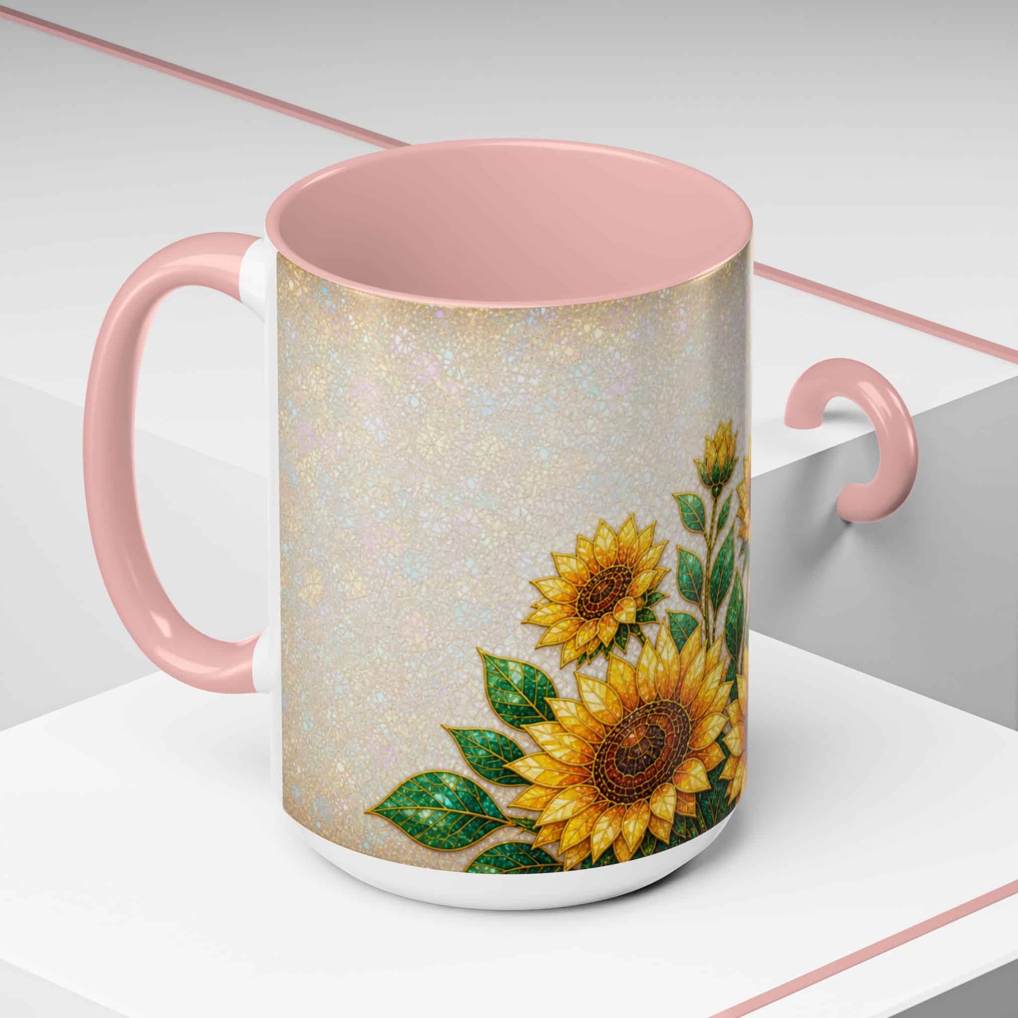 Sunflower Accent Coffee Mug – Floral Kitchen Gift (11/15 oz) - Image 48
