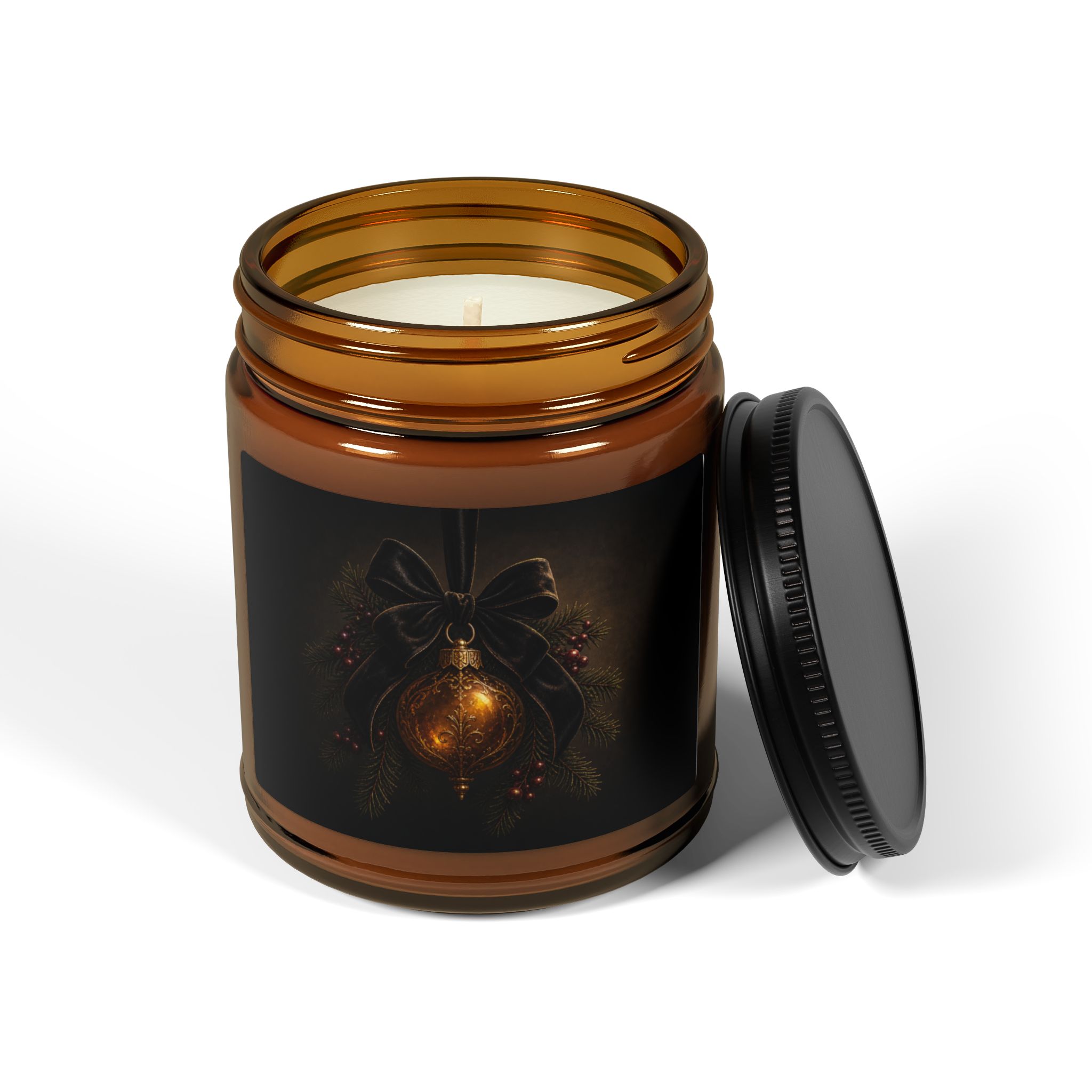 Autumn Glow Soy Candle — Amber Jar Scented Candle - Image 7