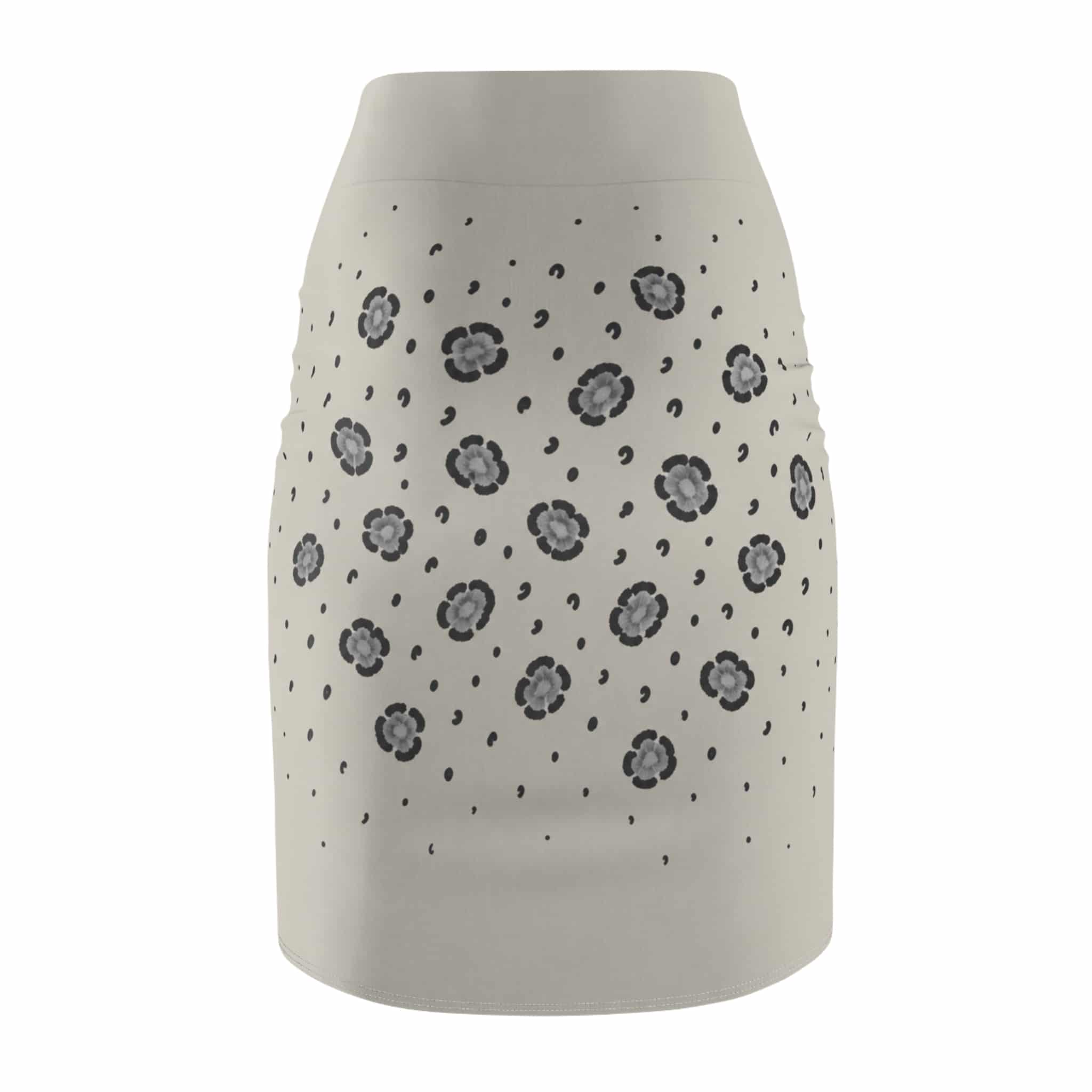 Leopard Pencil Skirt — Snowy Leopard Beige Print - Image 5