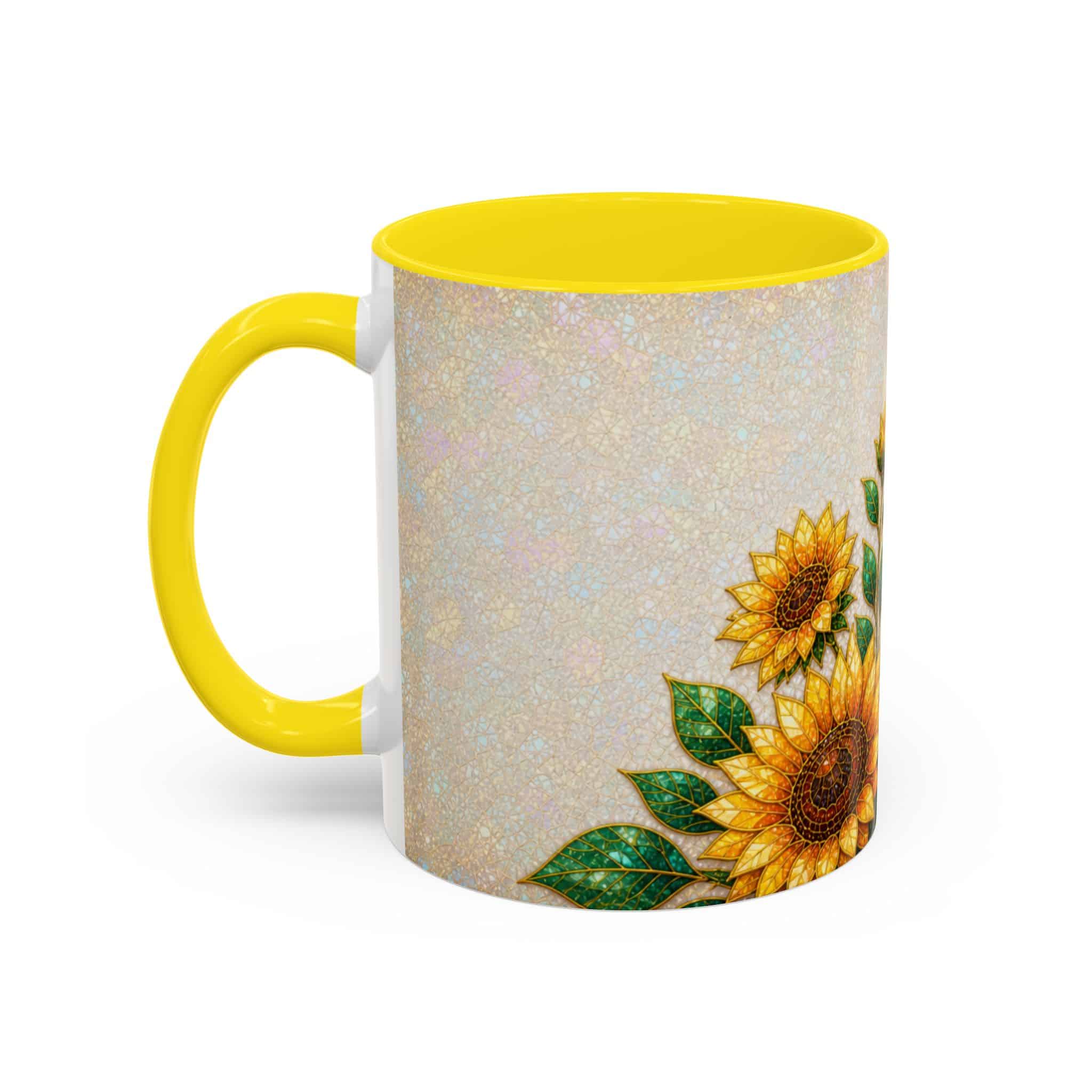 Sunflower Accent Coffee Mug – Floral Kitchen Gift (11/15 oz) - Image 75