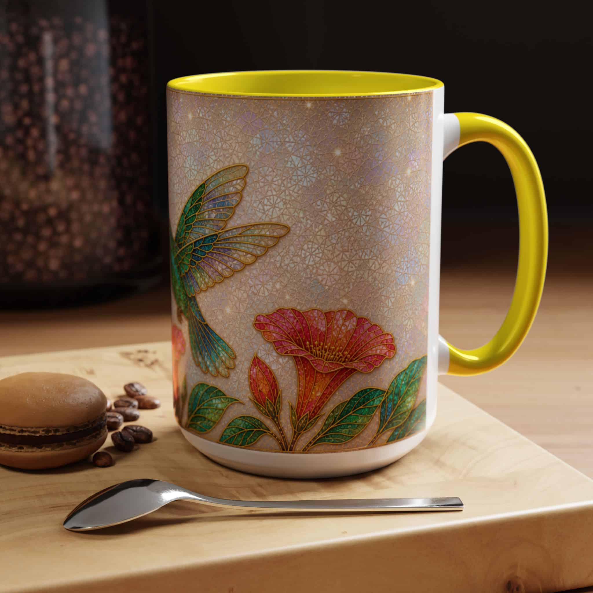 Hummingbird Floral Accent Coffee Mug – 11/15oz Ceramic - Image 89