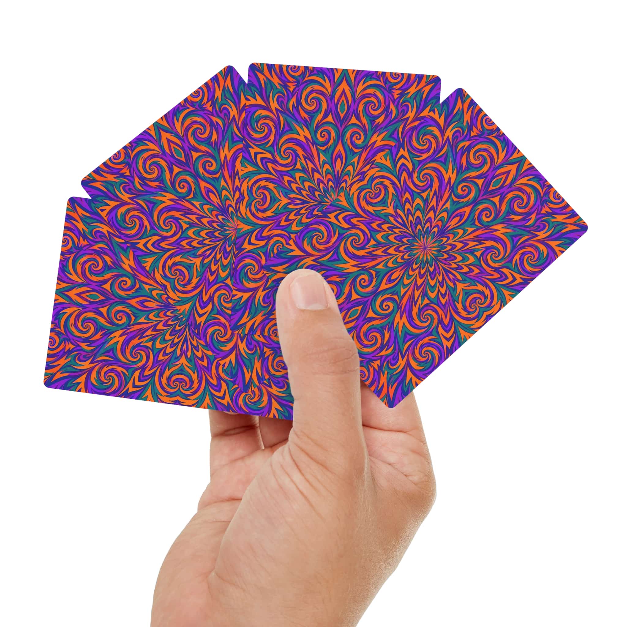 Psychedelic Op-Art Swirl Poker Cards - Image 8