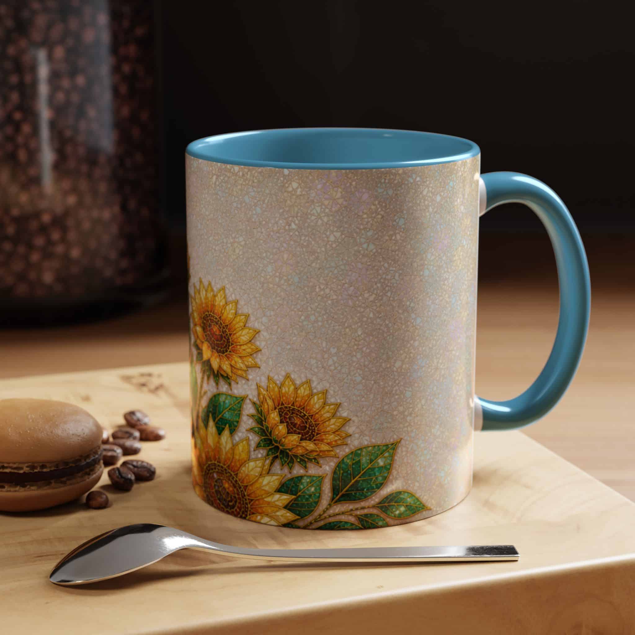Sunflower Accent Coffee Mug – Floral Kitchen Gift (11/15 oz) - Image 59