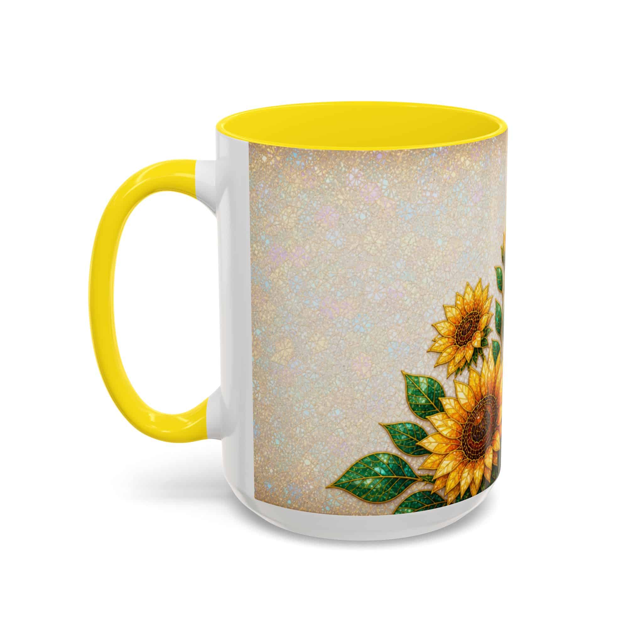Sunflower Accent Coffee Mug – Floral Kitchen Gift (11/15 oz) - Image 3
