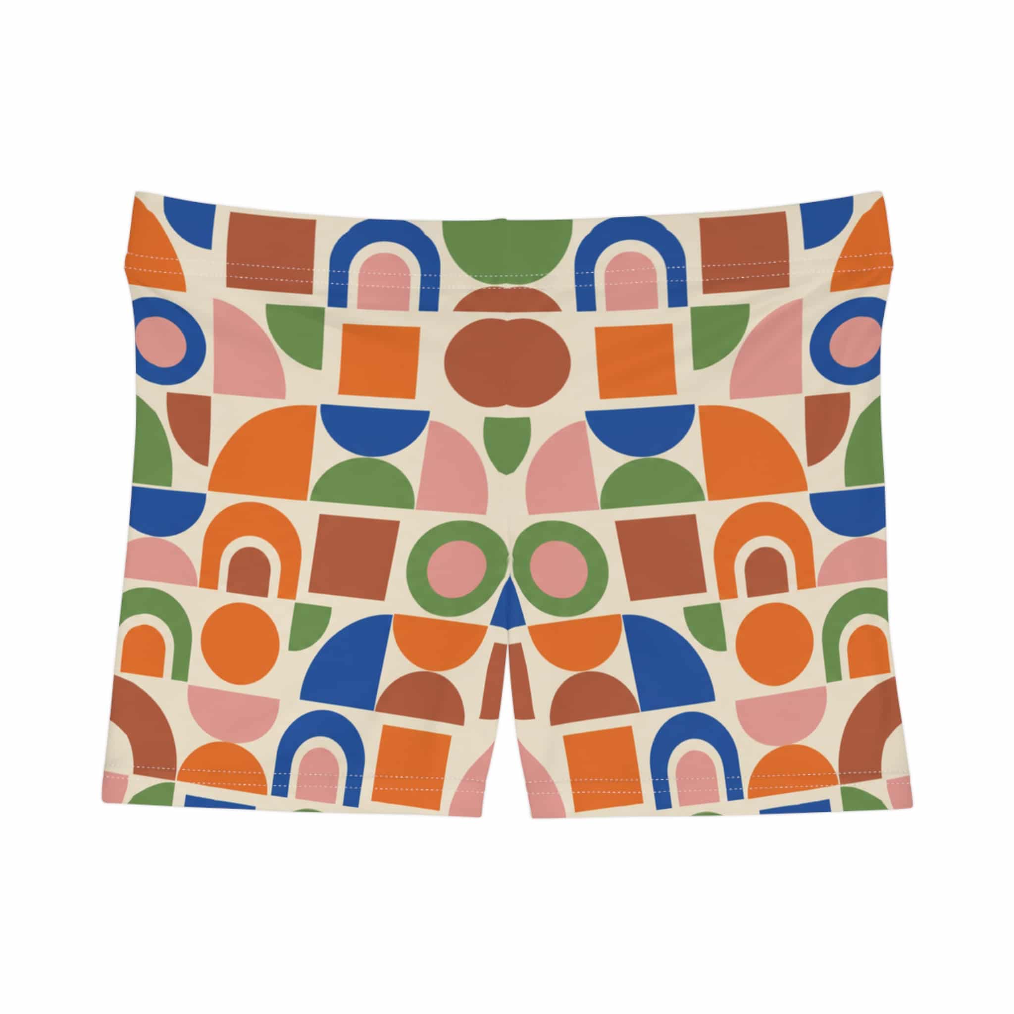 Retro Geometric Women's Shorts — Colorful 70s Mosaic Pattern - Image 5
