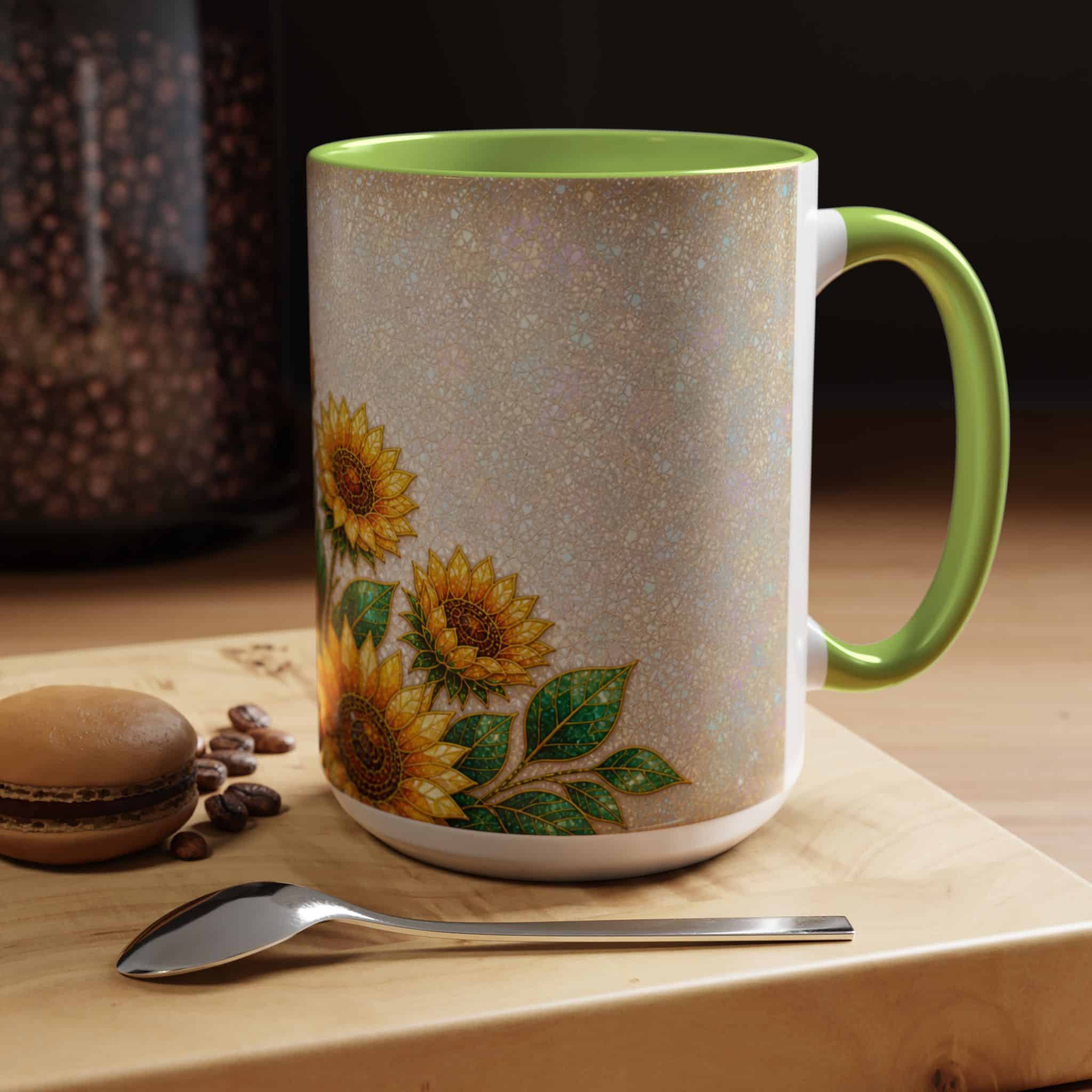 Sunflower Accent Coffee Mug – Floral Kitchen Gift (11/15 oz) - Image 113