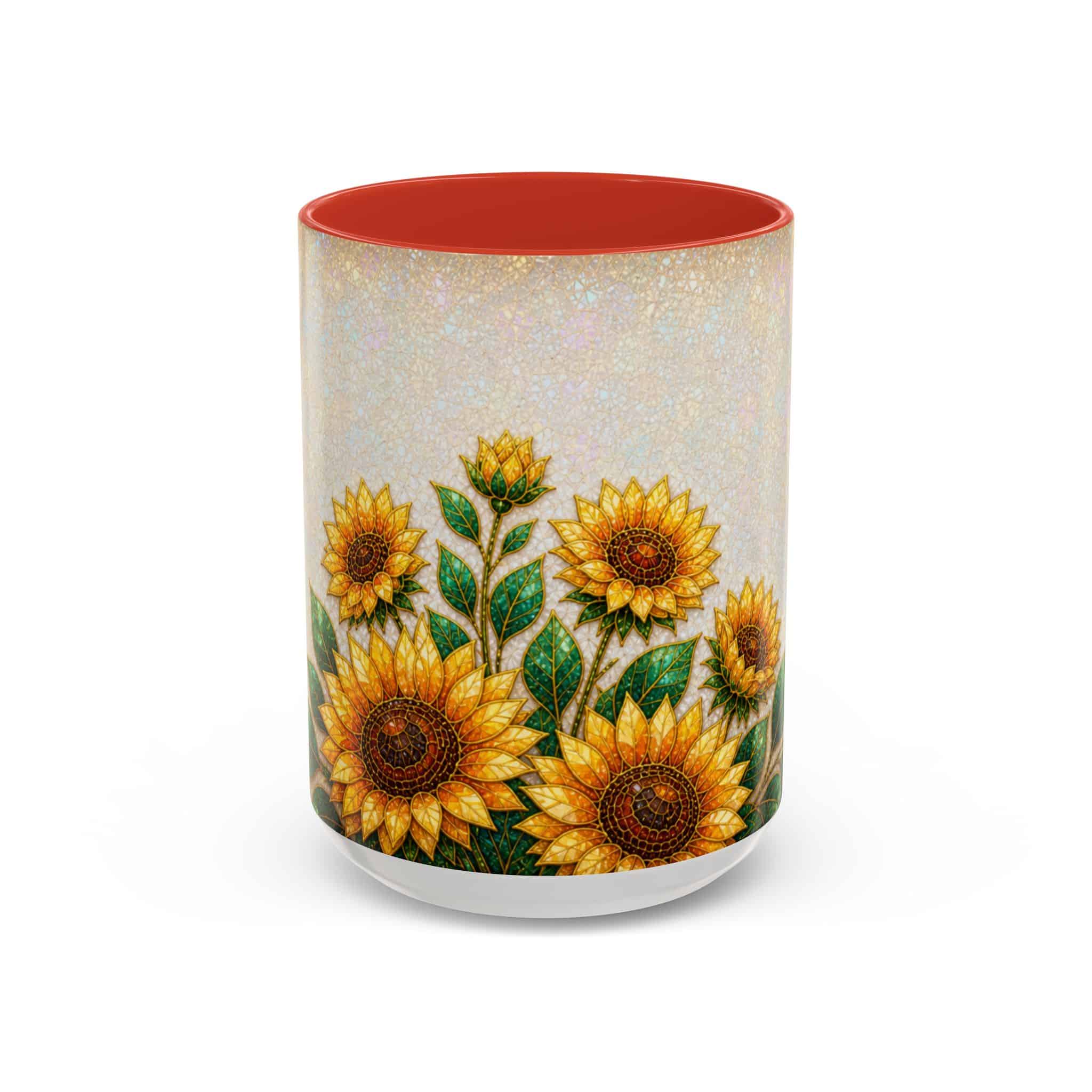 Sunflower Accent Coffee Mug – Floral Kitchen Gift (11/15 oz) - Image 49