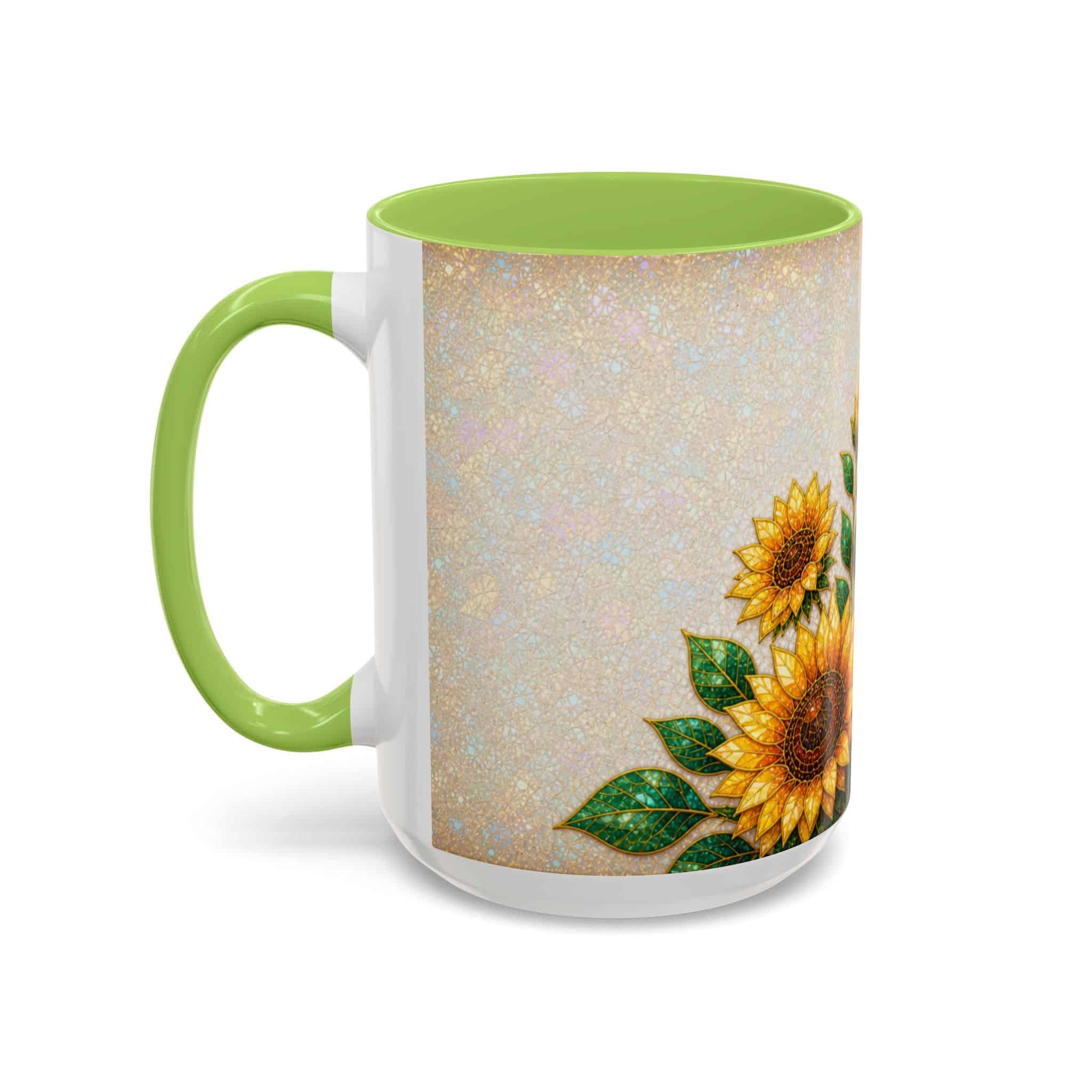 Sunflower Accent Coffee Mug – Floral Kitchen Gift (11/15 oz) - Image 111
