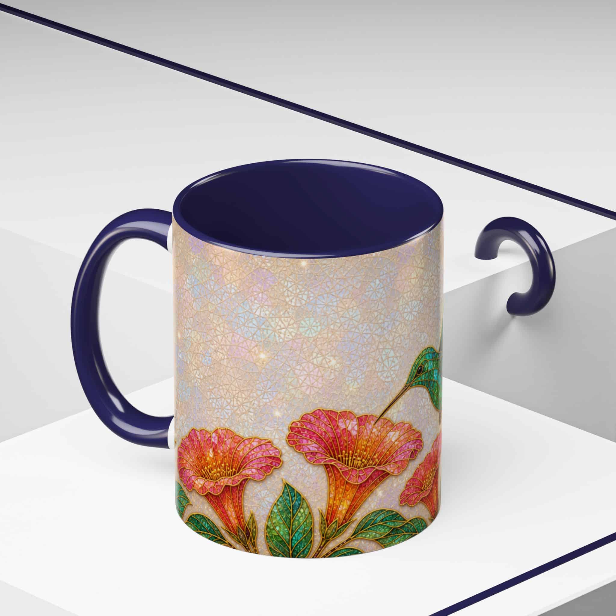 Hummingbird Floral Accent Coffee Mug – 11/15oz Ceramic - Image 18