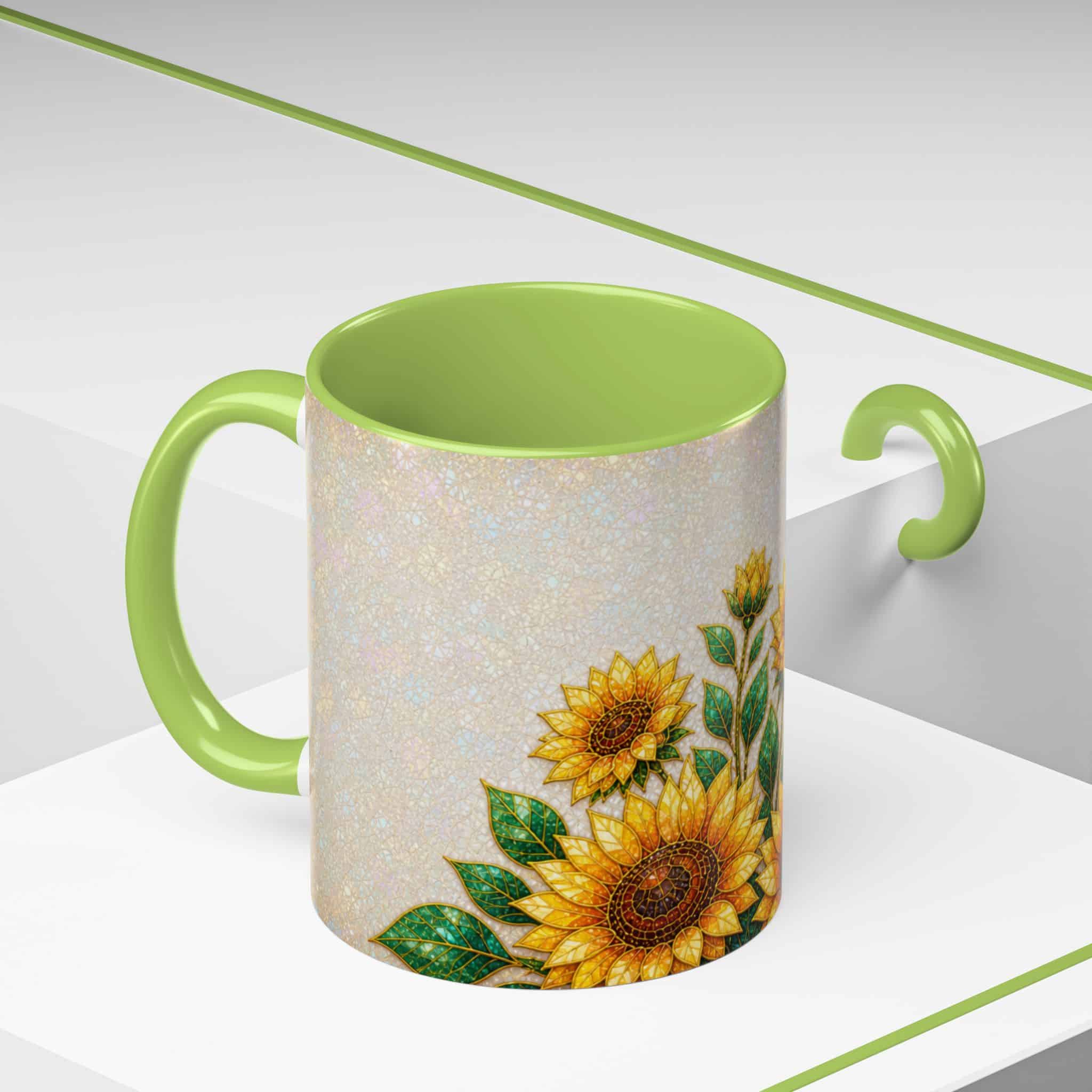 Sunflower Accent Coffee Mug – Floral Kitchen Gift (11/15 oz) - Image 90
