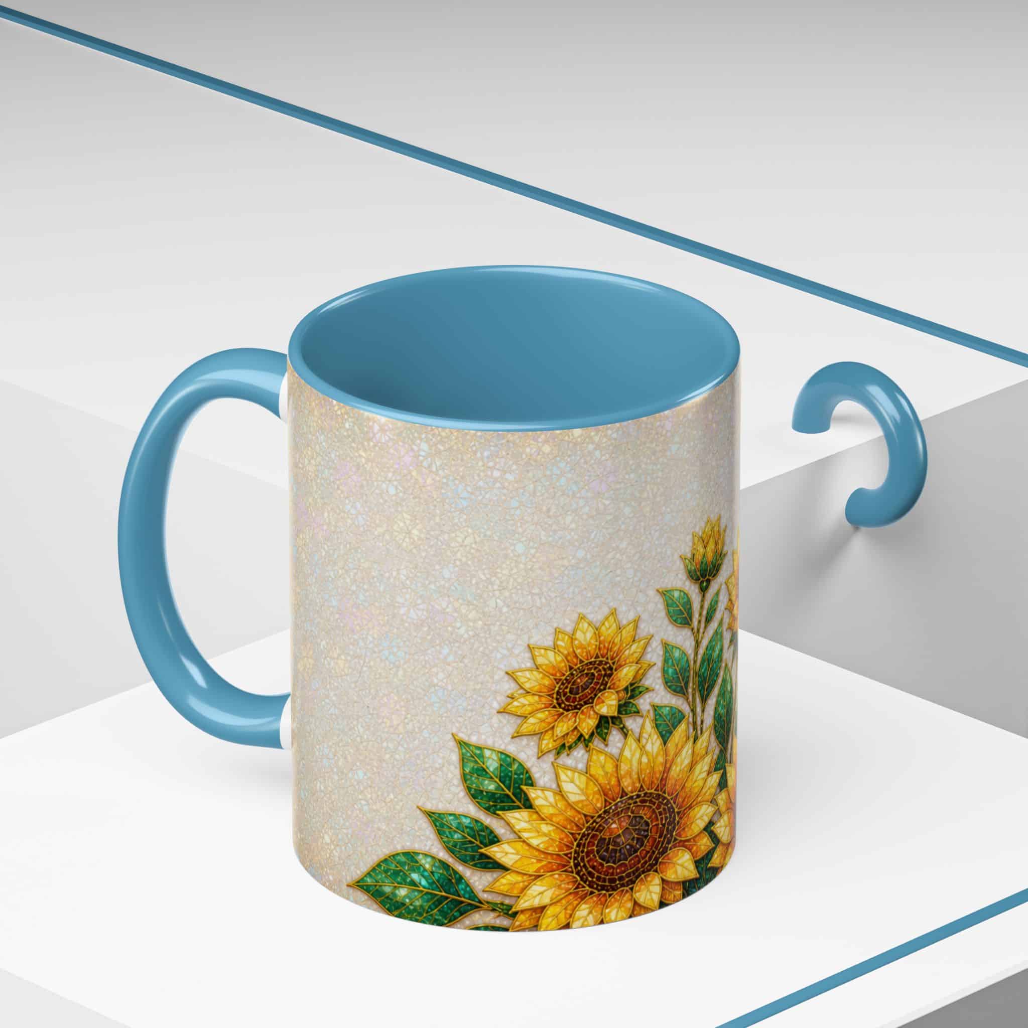 Sunflower Accent Coffee Mug – Floral Kitchen Gift (11/15 oz) - Image 60