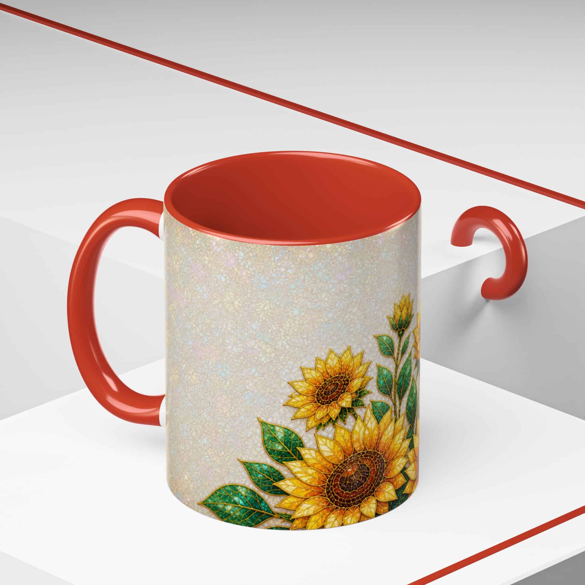 Sunflower Accent Coffee Mug – Floral Kitchen Gift (11/15 oz) - Image 30