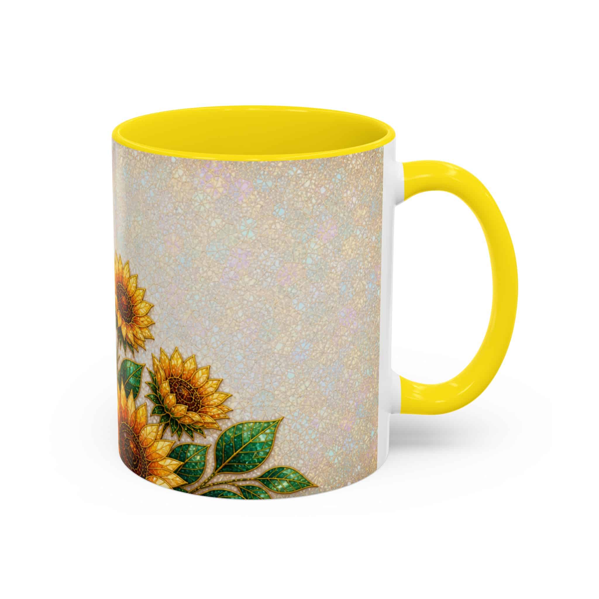 Sunflower Accent Coffee Mug – Floral Kitchen Gift (11/15 oz) - Image 74
