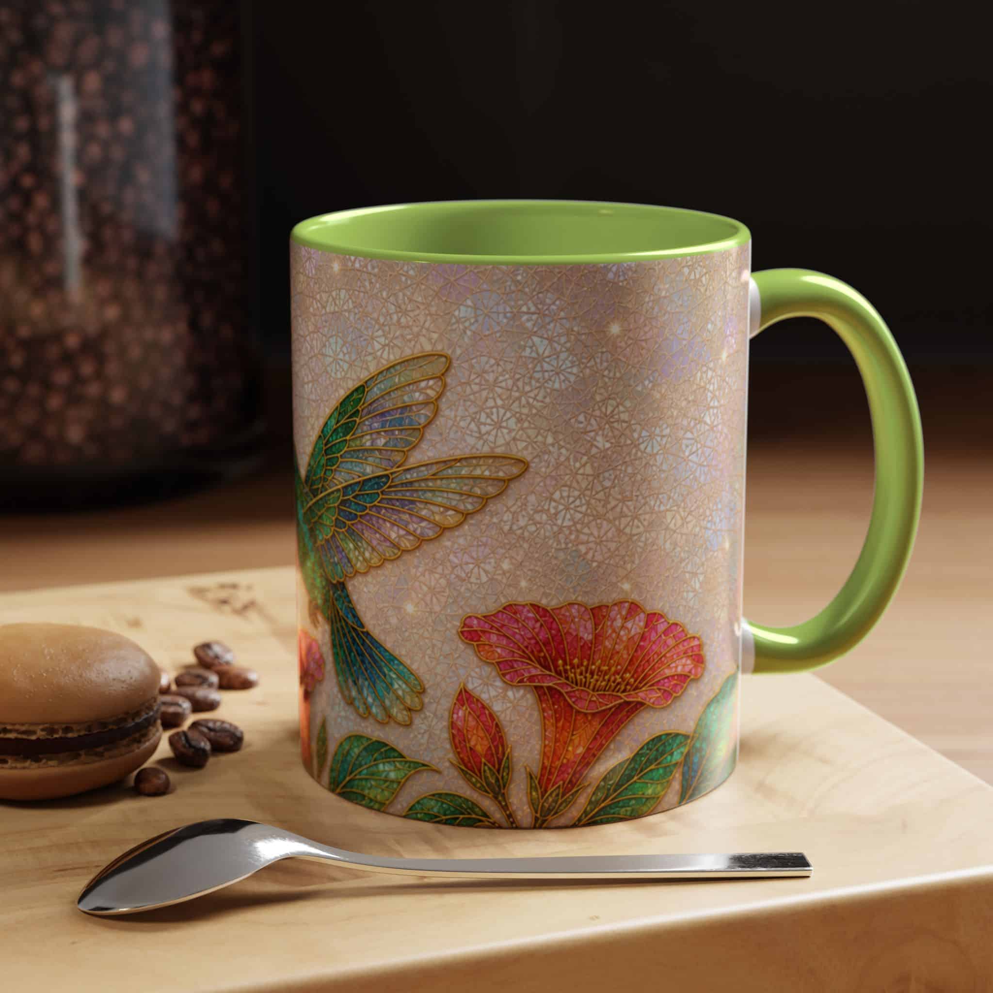 Hummingbird Floral Accent Coffee Mug – 11/15oz Ceramic - Image 95