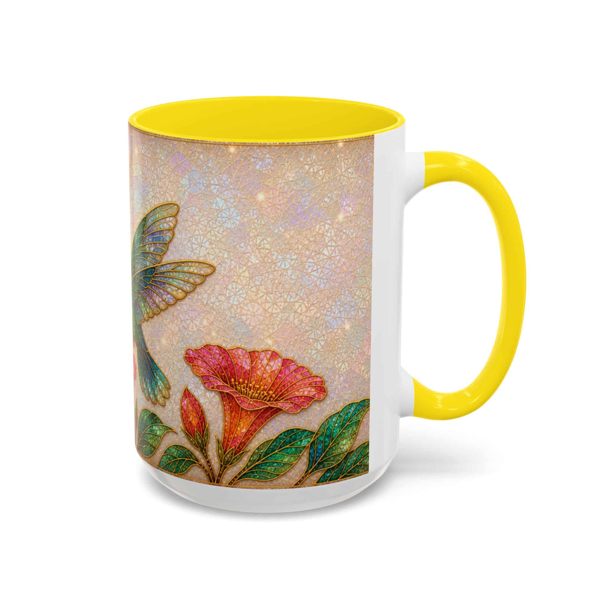 Hummingbird Floral Accent Coffee Mug – 11/15oz Ceramic - Image 86