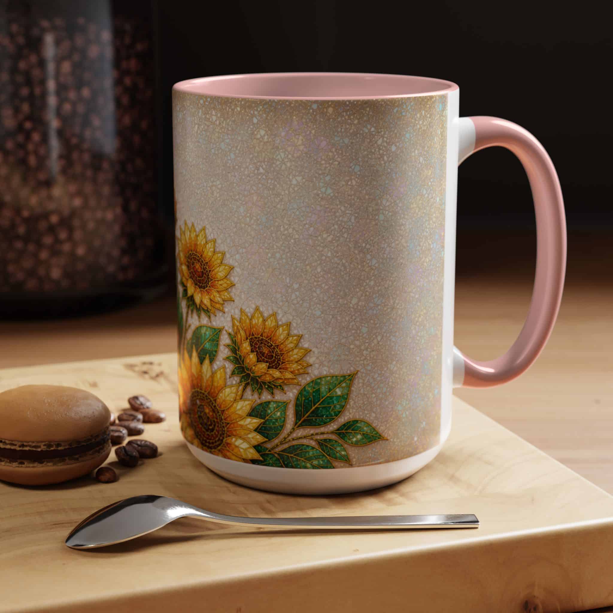 Sunflower Accent Coffee Mug – Floral Kitchen Gift (11/15 oz) - Image 47