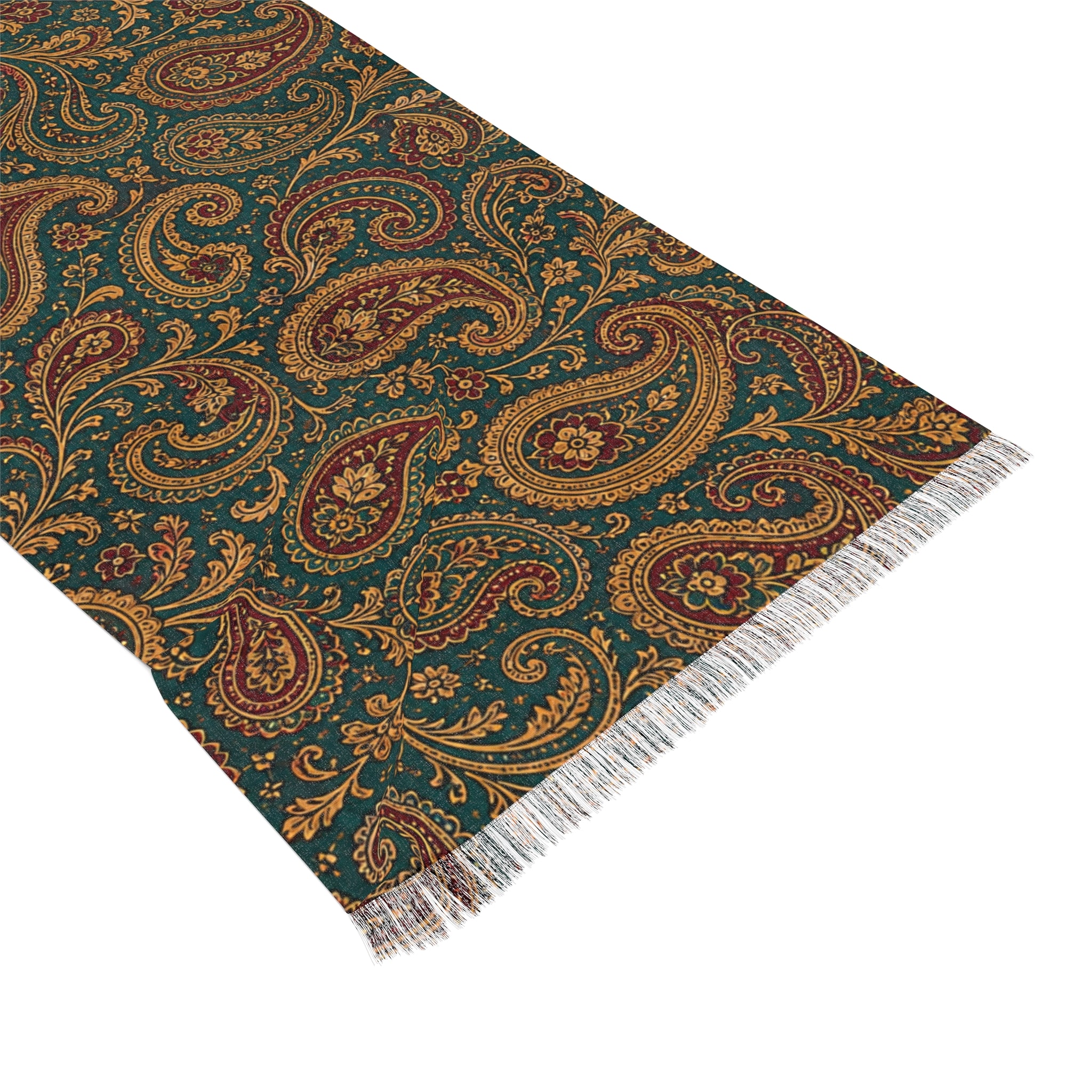 Classic Paisley Swirl Light Scarf — Autumn Vintage Pattern Lightweight Wrap - Image 4