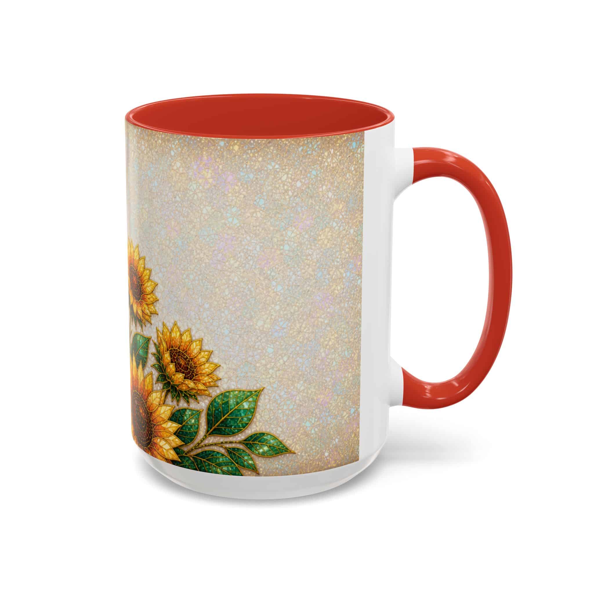 Sunflower Accent Coffee Mug – Floral Kitchen Gift (11/15 oz) - Image 50