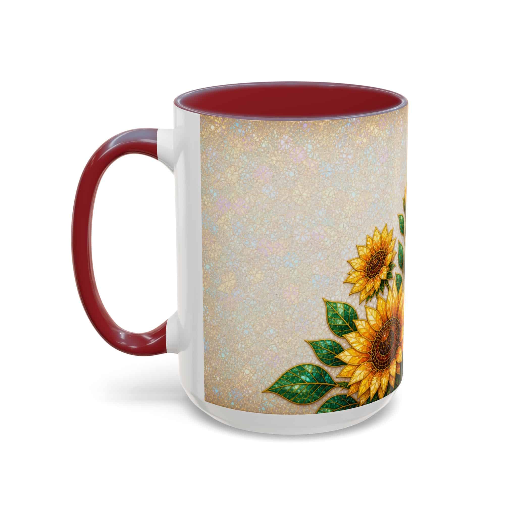 Sunflower Accent Coffee Mug – Floral Kitchen Gift (11/15 oz) - Image 123