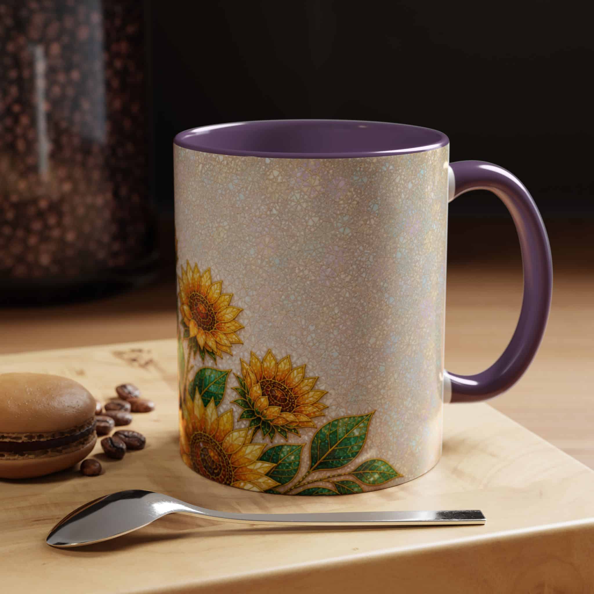 Sunflower Accent Coffee Mug – Floral Kitchen Gift (11/15 oz) - Image 95