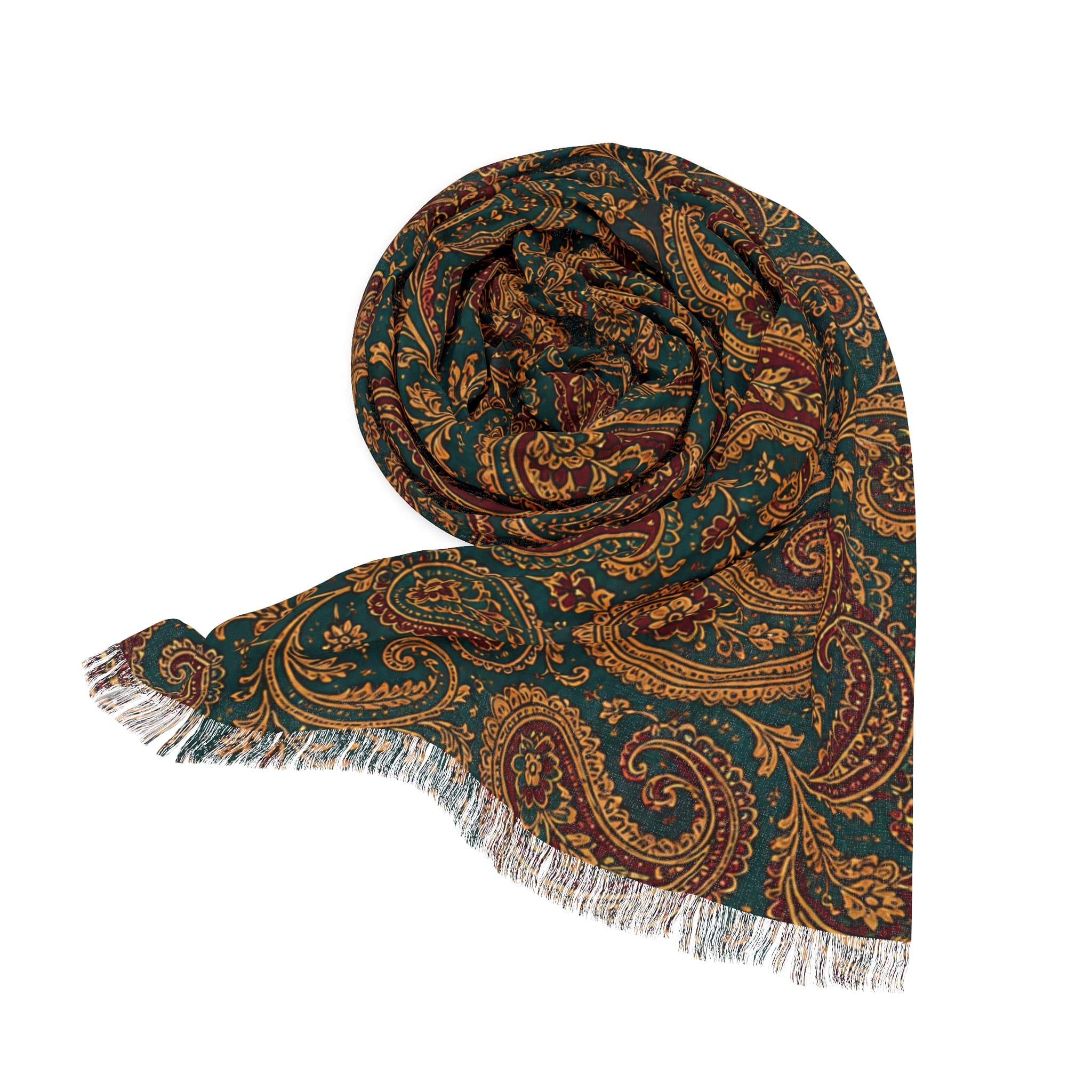 Classic Paisley Swirl Light Scarf — Autumn Vintage Pattern Lightweight Wrap - Image 3