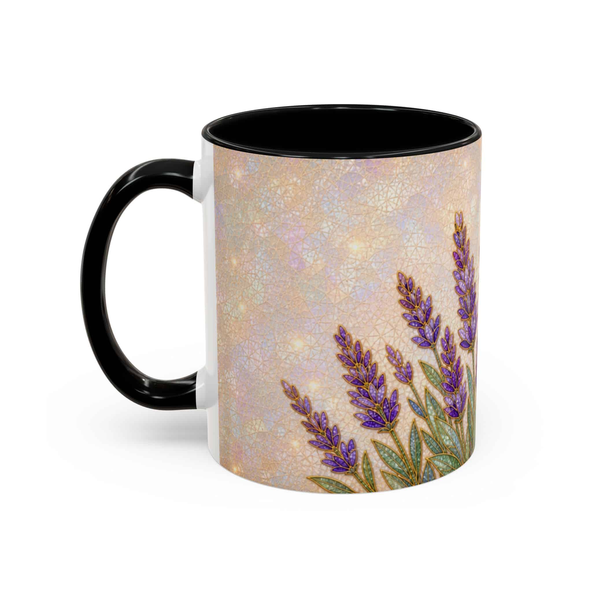 Lavender Field Accent Coffee Mug – Floral 11/15oz Ceramic Gift - Image 3