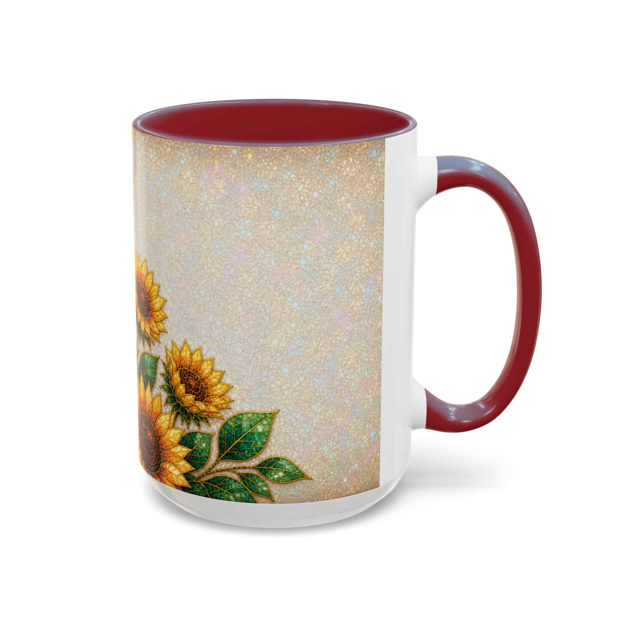 Sunflower Accent Coffee Mug – Floral Kitchen Gift (11/15 oz) - Image 122