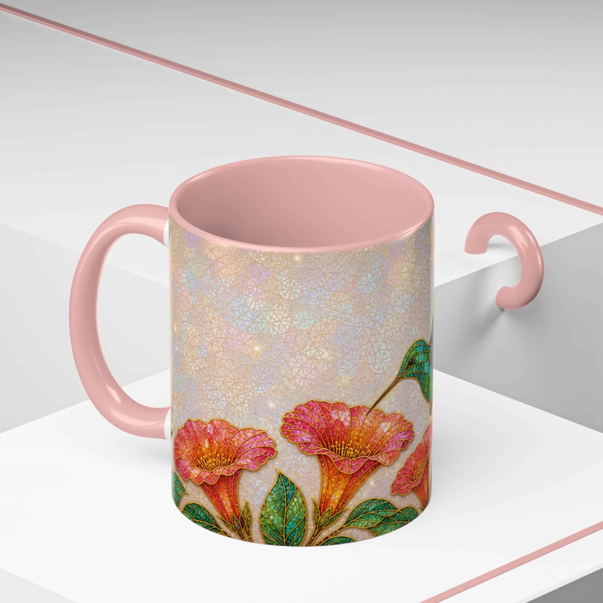 Hummingbird Floral Accent Coffee Mug – 11/15oz Ceramic - Image 24
