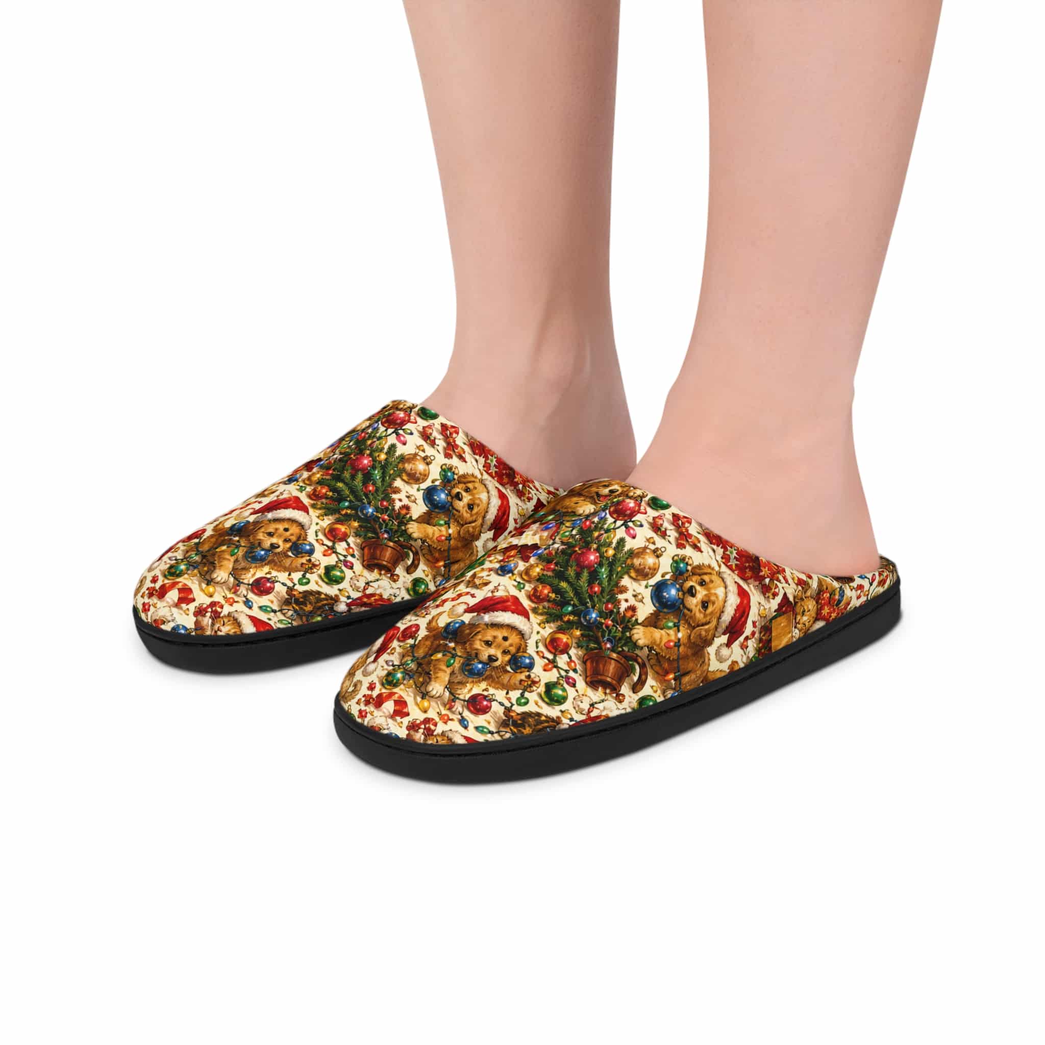 Christmas Teddy Bear Women's Indoor Slippers - Image 6