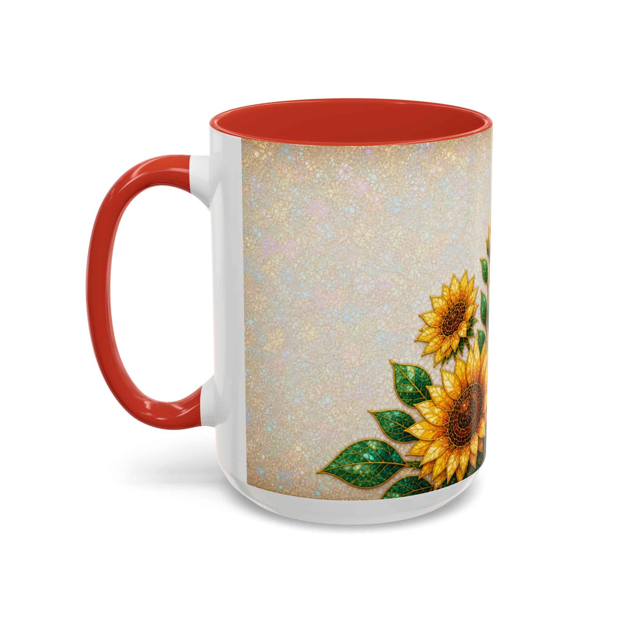 Sunflower Accent Coffee Mug – Floral Kitchen Gift (11/15 oz) - Image 51