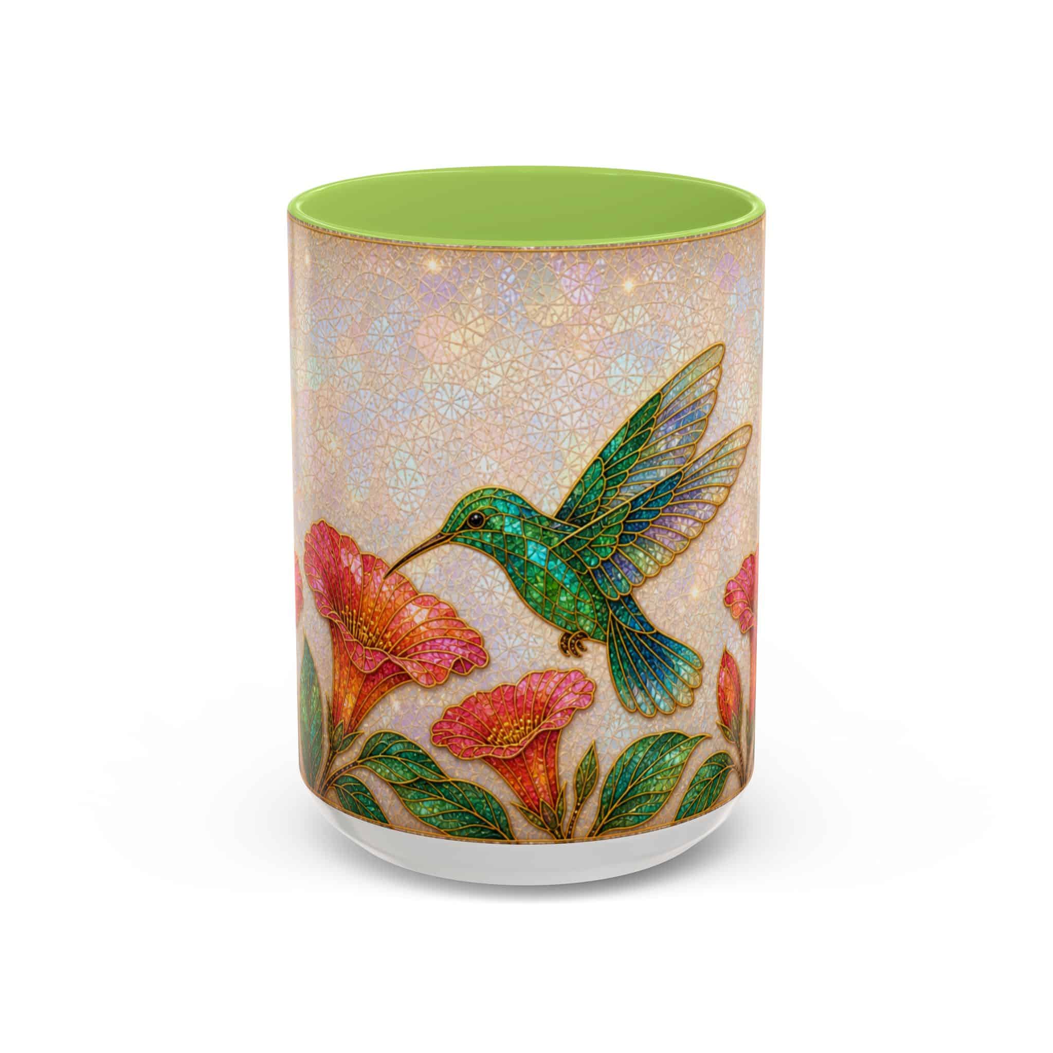 Hummingbird Floral Accent Coffee Mug – 11/15oz Ceramic - Image 115