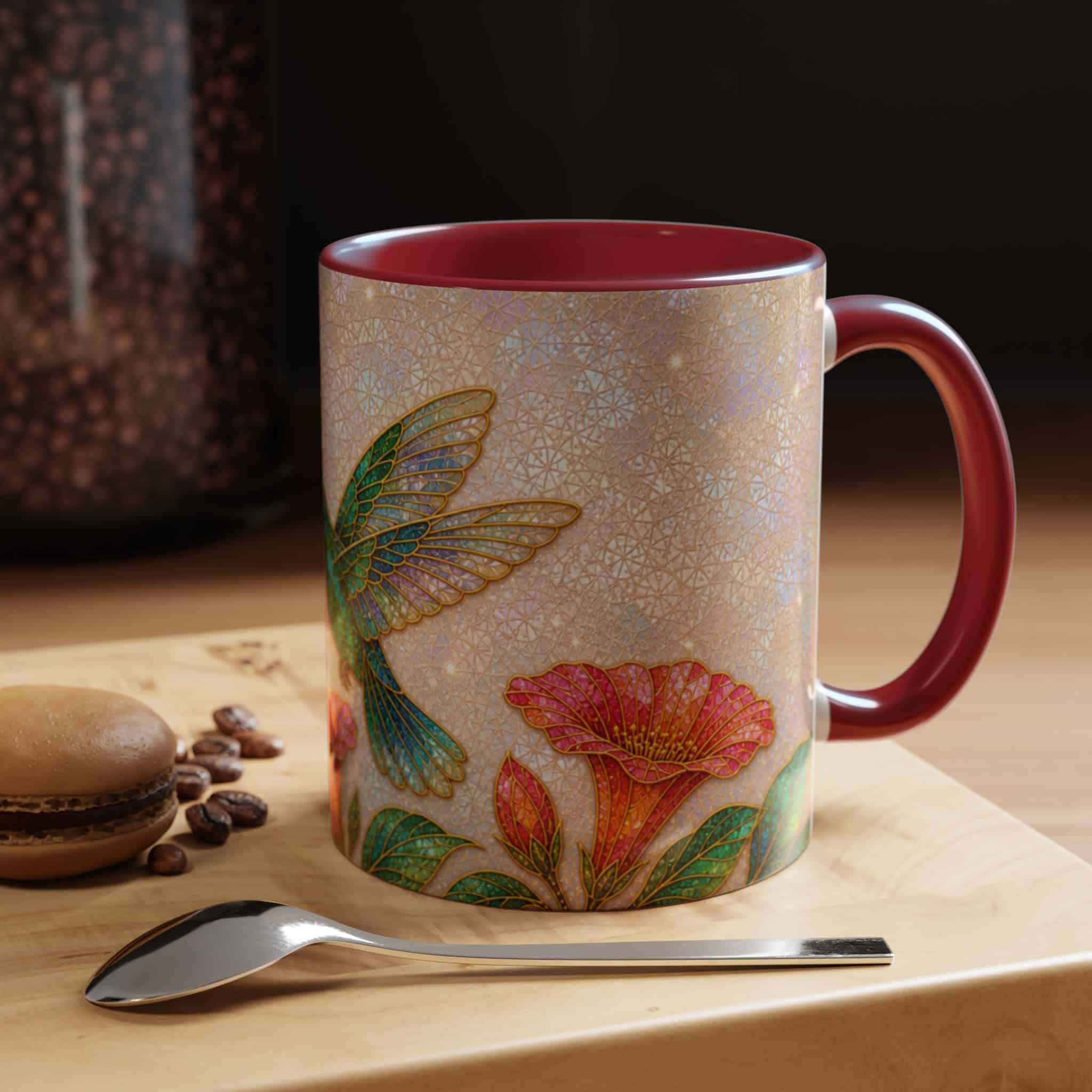 Hummingbird Floral Accent Coffee Mug – 11/15oz Ceramic - Image 113