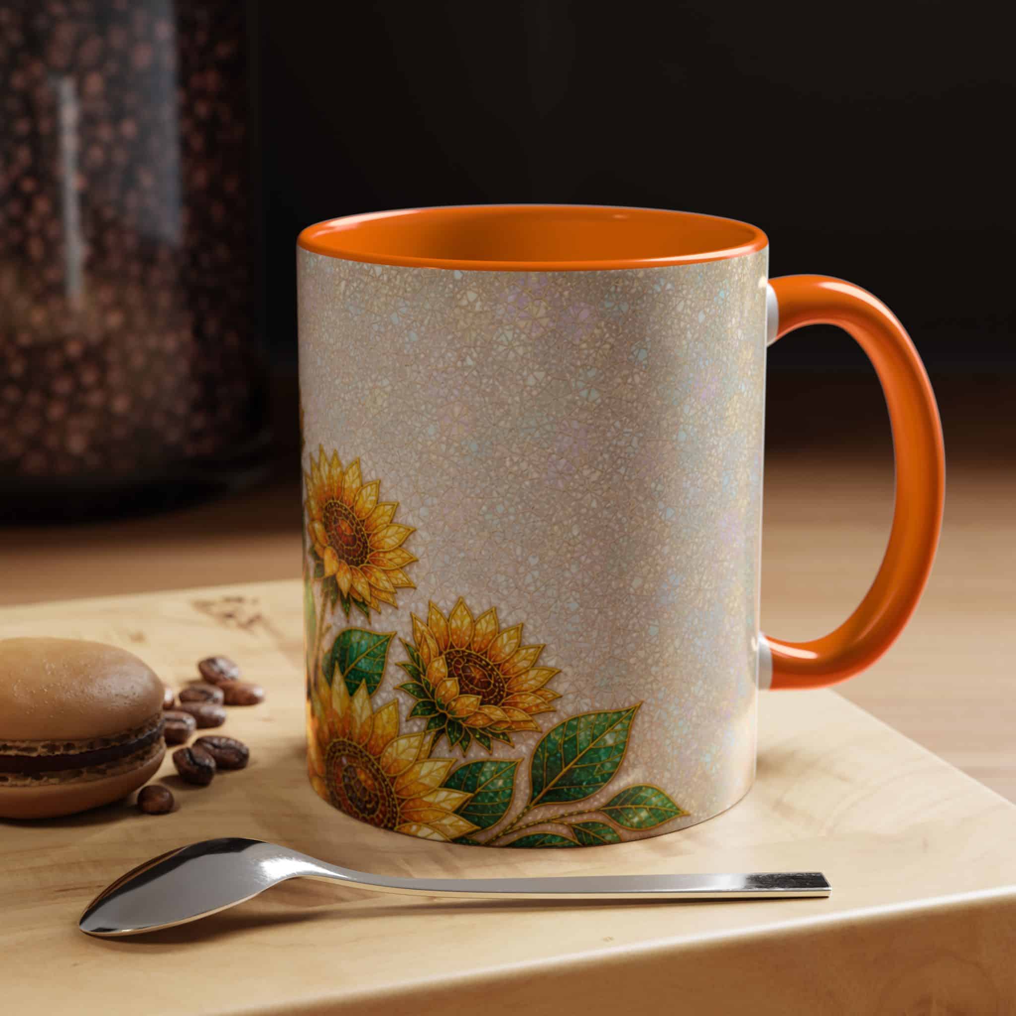 Sunflower Accent Coffee Mug – Floral Kitchen Gift (11/15 oz) - Image 71