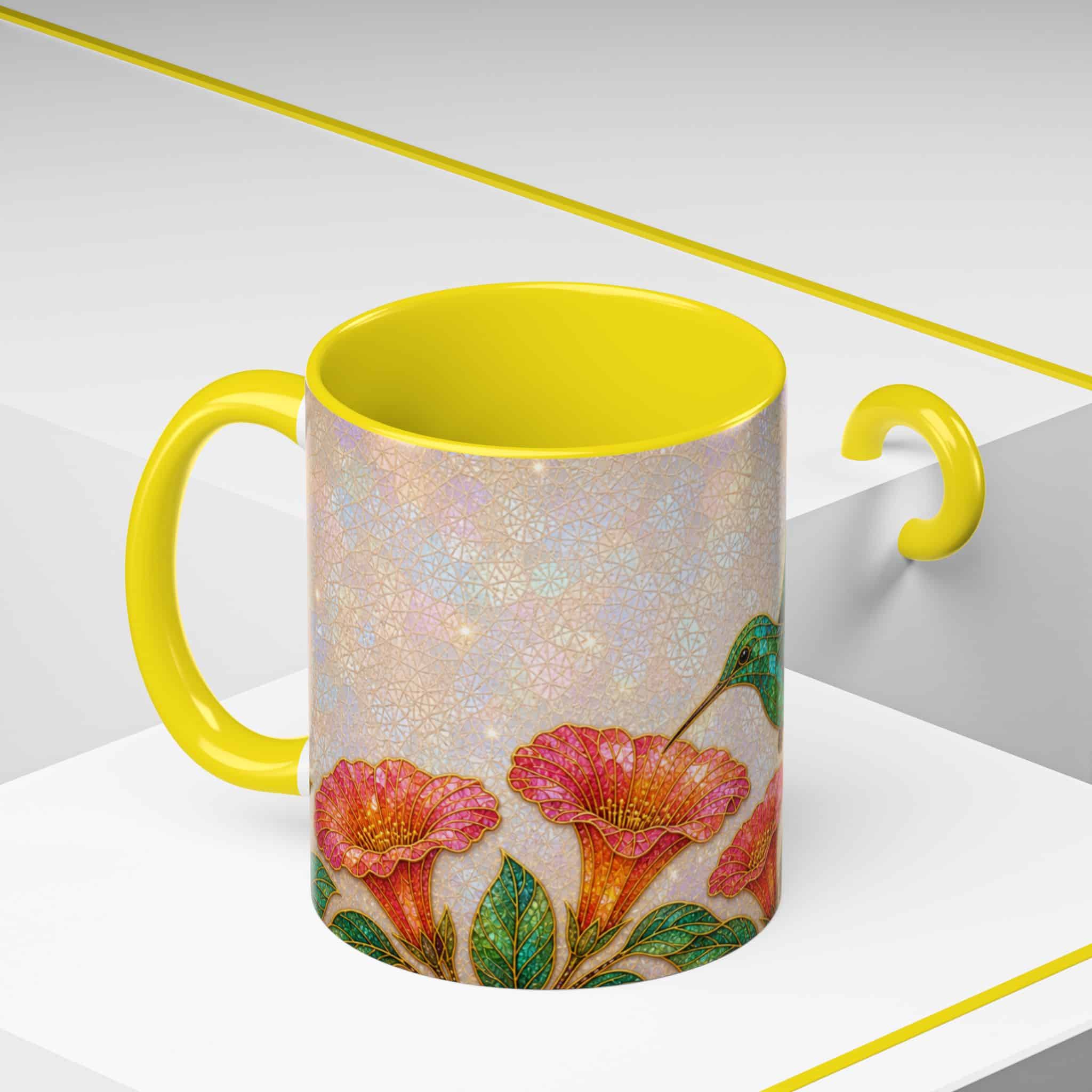 Hummingbird Floral Accent Coffee Mug – 11/15oz Ceramic - Image 78