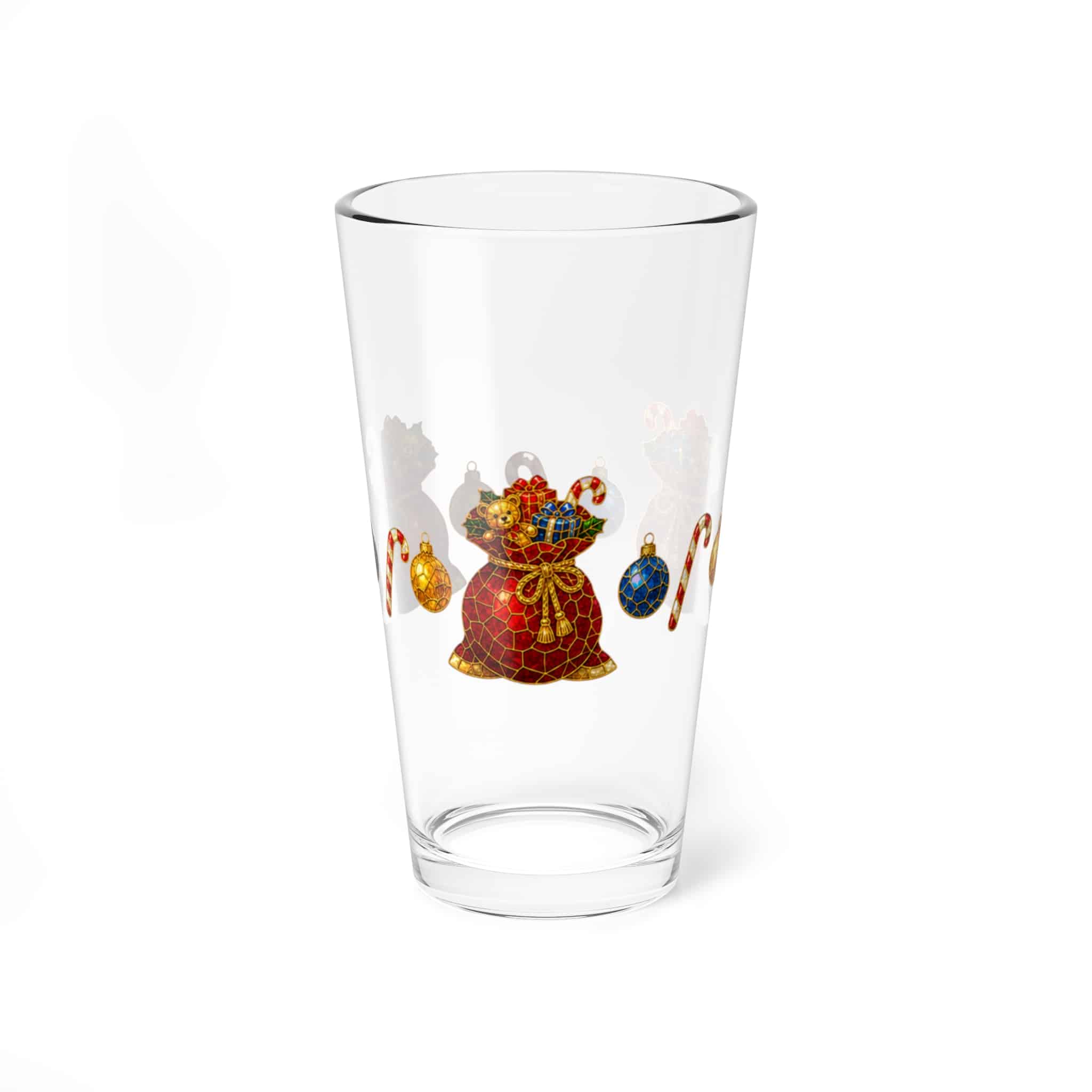 Christmas Gnome Mixing Glass — 16oz Festive Holiday Bar Pint Glass - Image 4