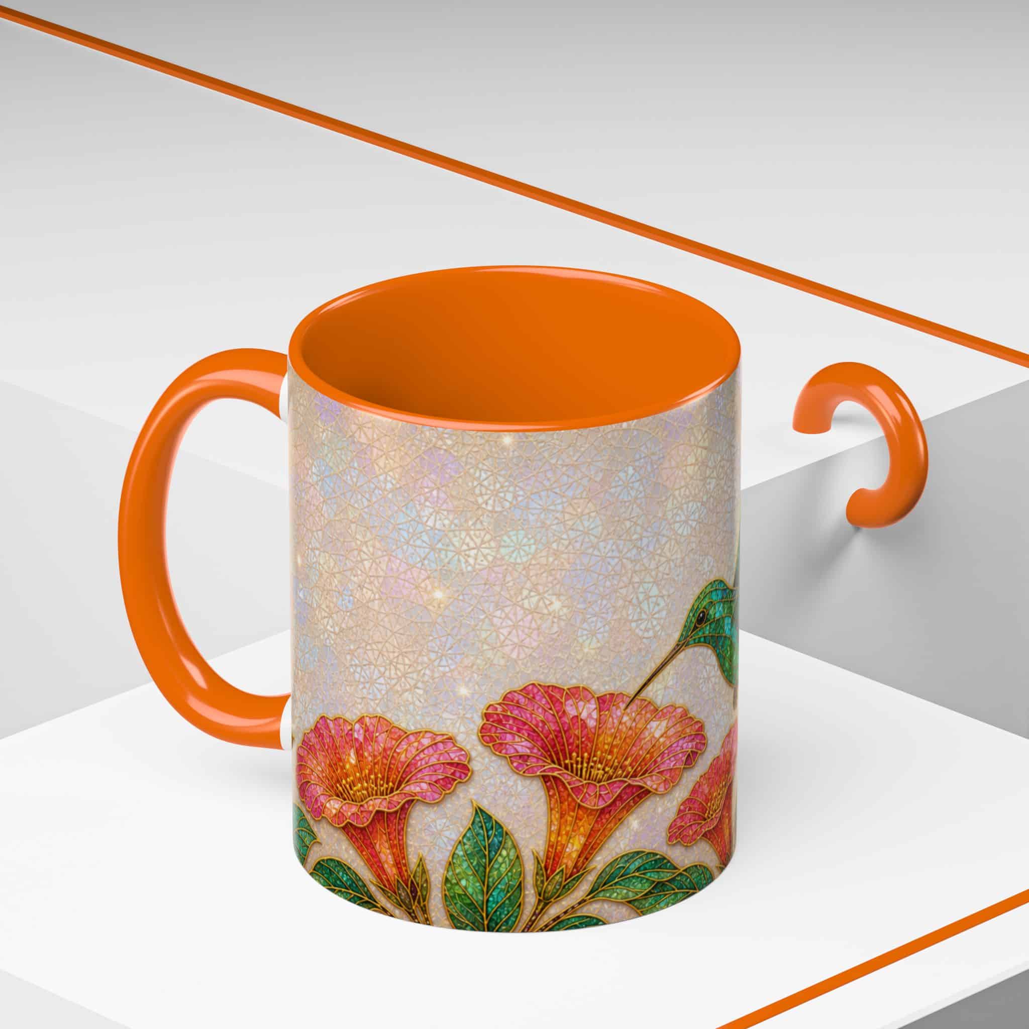 Hummingbird Floral Accent Coffee Mug – 11/15oz Ceramic - Image 72