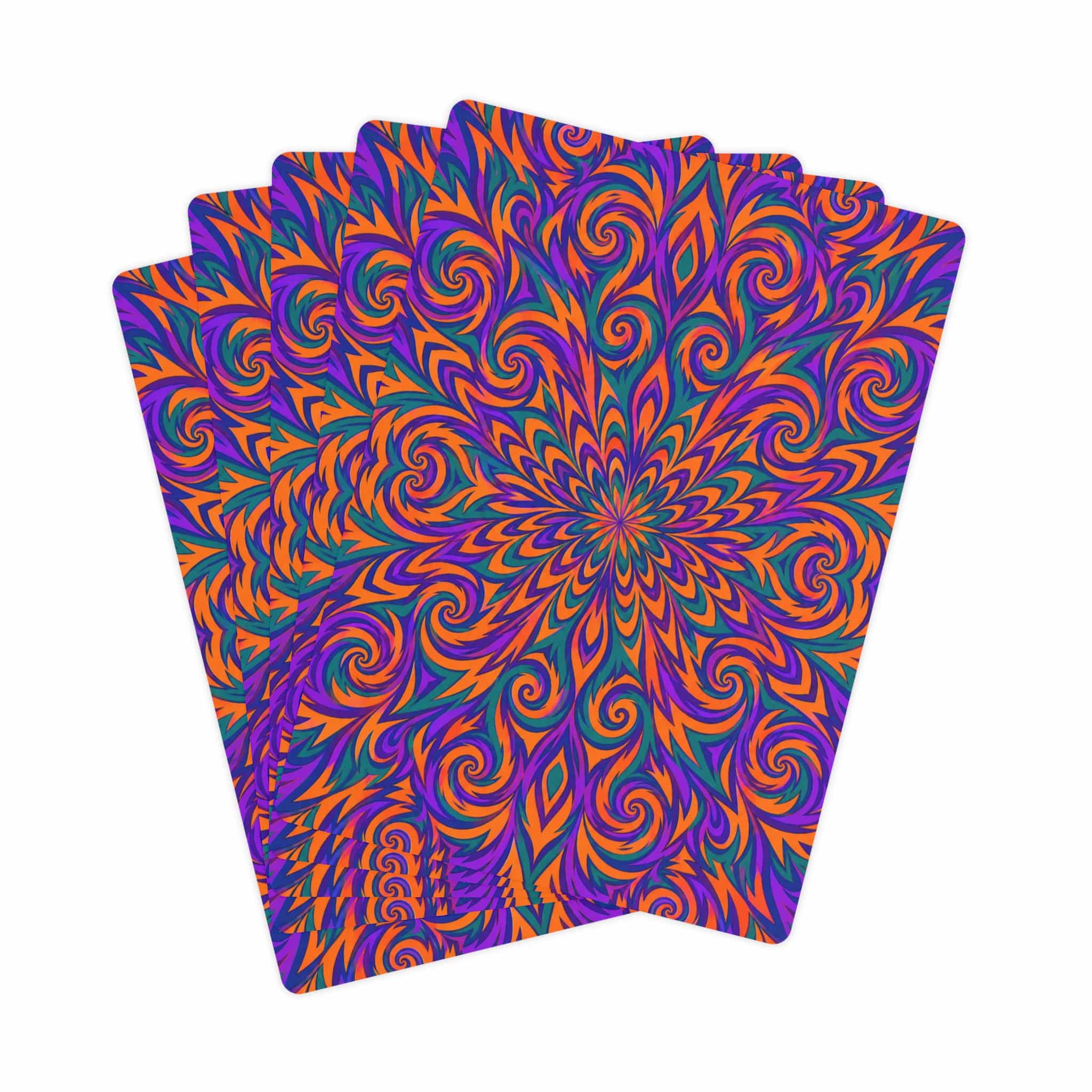 Psychedelic Op-Art Swirl Poker Cards - Image 3