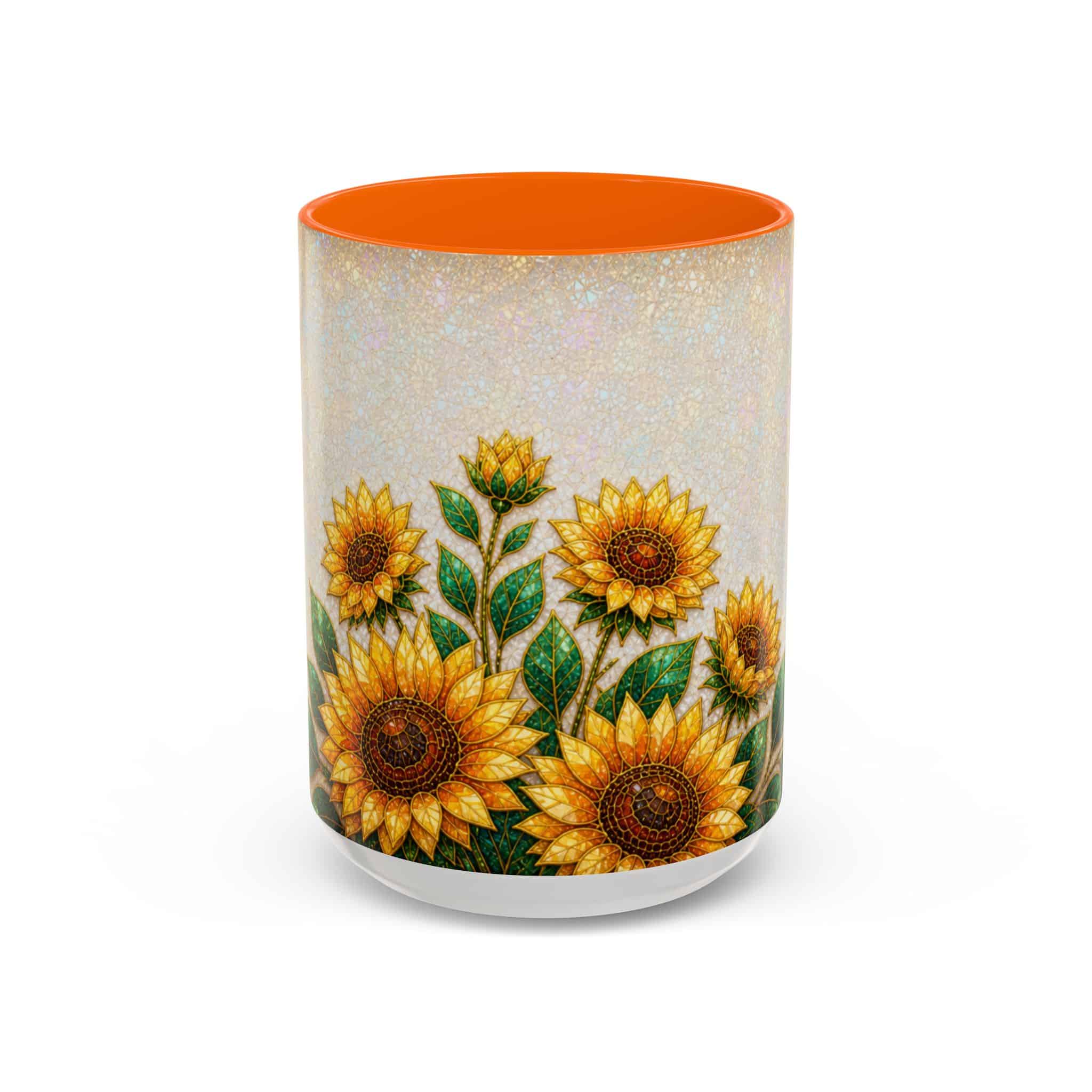 Sunflower Accent Coffee Mug – Floral Kitchen Gift (11/15 oz) - Image 79