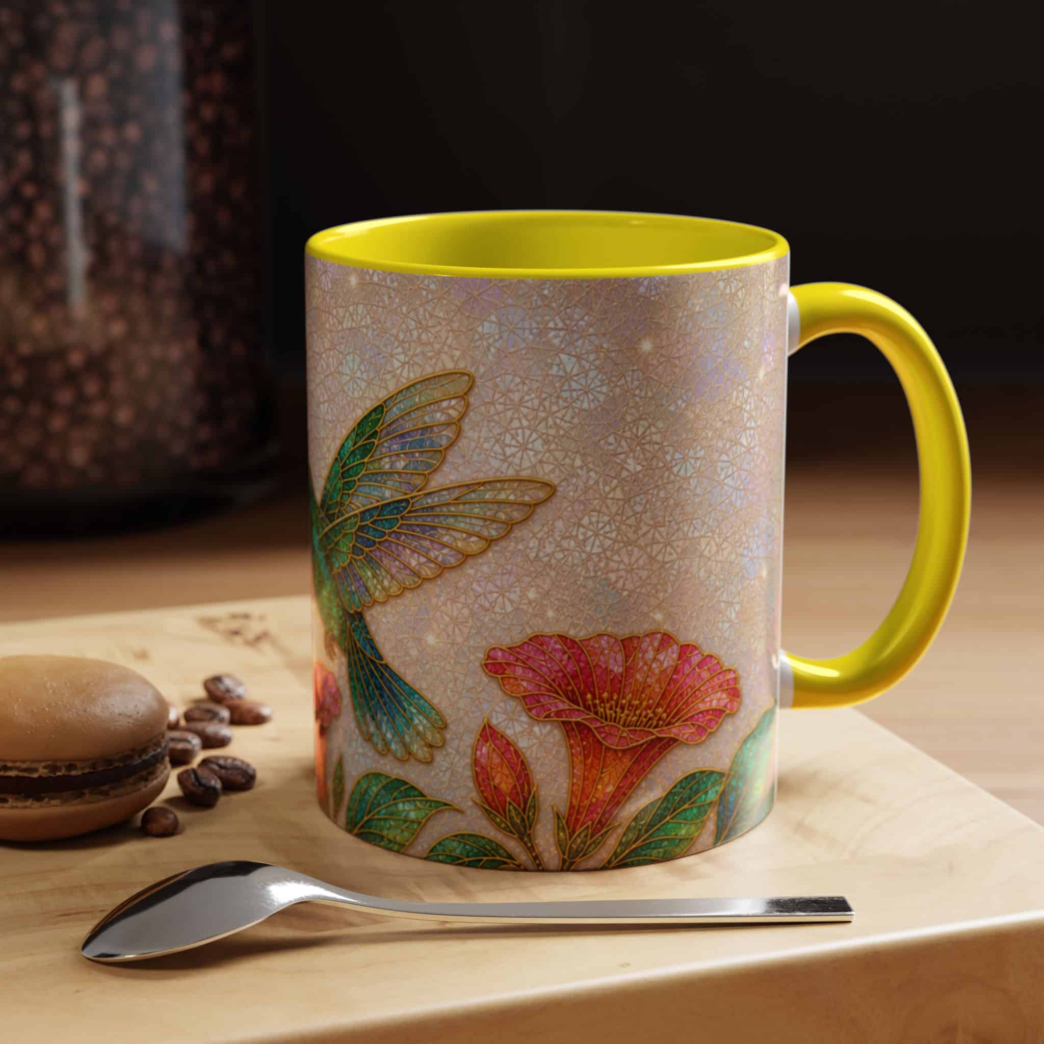 Hummingbird Floral Accent Coffee Mug – 11/15oz Ceramic - Image 77