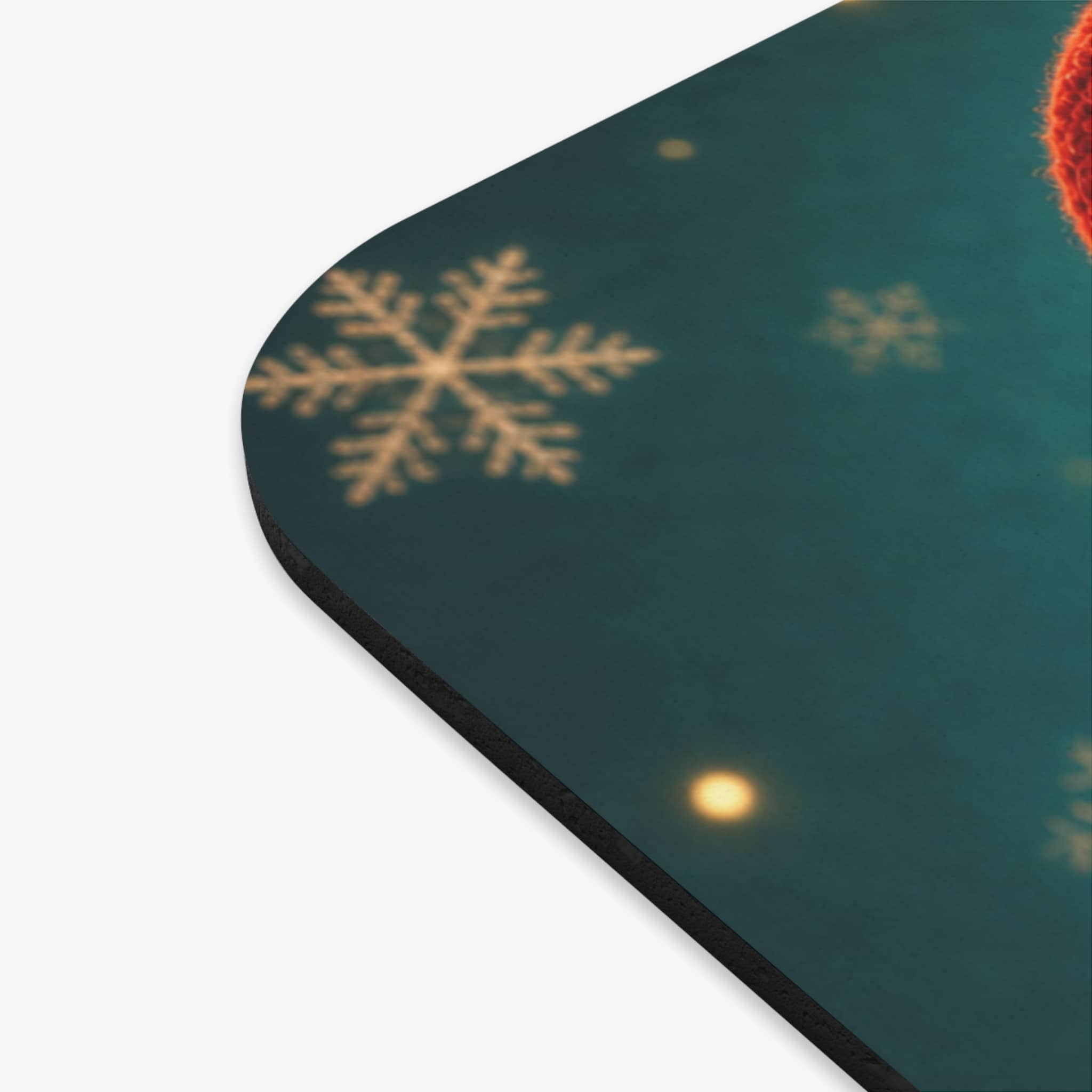 Cozy Christmas Cat Nap Mouse Pad — Cute Kitten in Holiday Stocking Desk Mat - Image 2