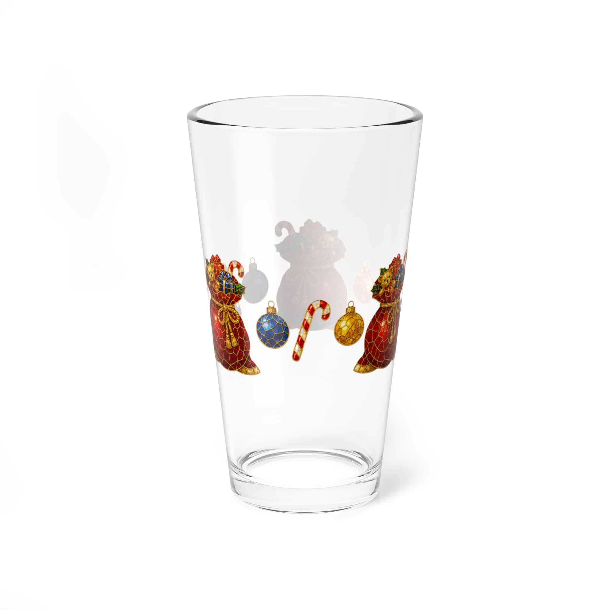 Christmas Gnome Mixing Glass — 16oz Festive Holiday Bar Pint Glass - Image 2