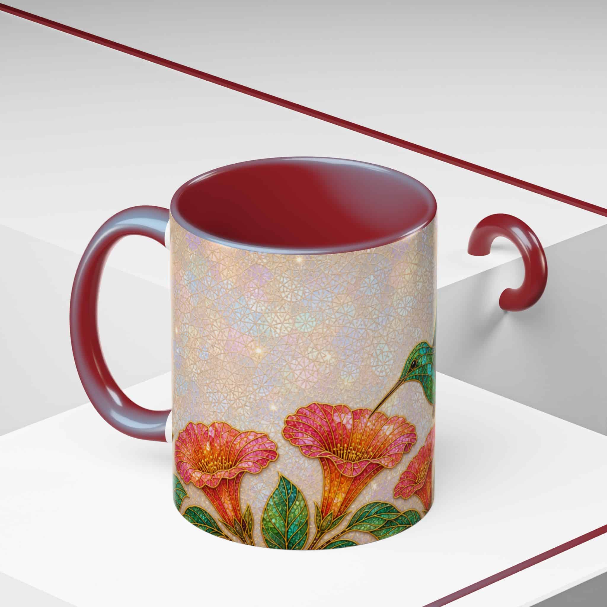 Hummingbird Floral Accent Coffee Mug – 11/15oz Ceramic - Image 114