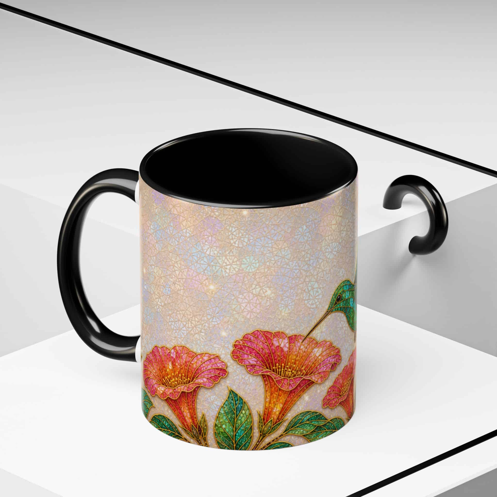 Hummingbird Floral Accent Coffee Mug – 11/15oz Ceramic - Image 12