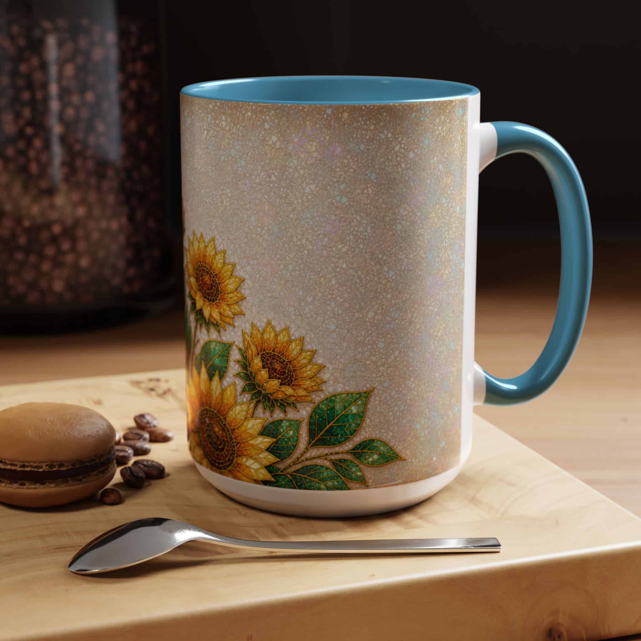 Sunflower Accent Coffee Mug – Floral Kitchen Gift (11/15 oz) - Image 65