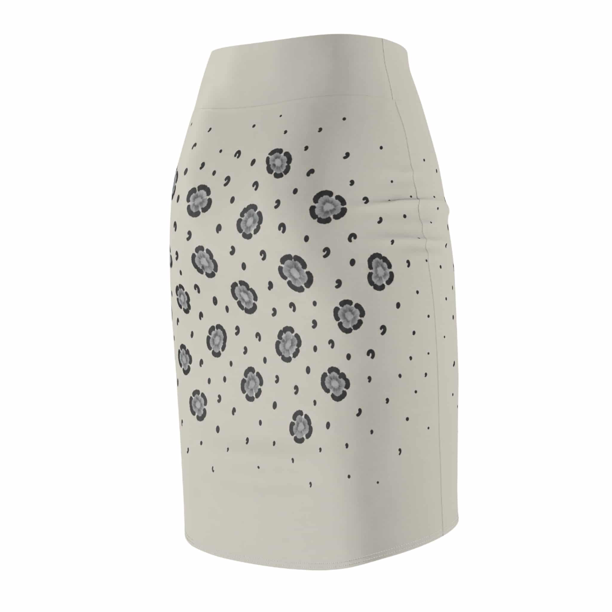 Leopard Pencil Skirt — Snowy Leopard Beige Print - Image 7