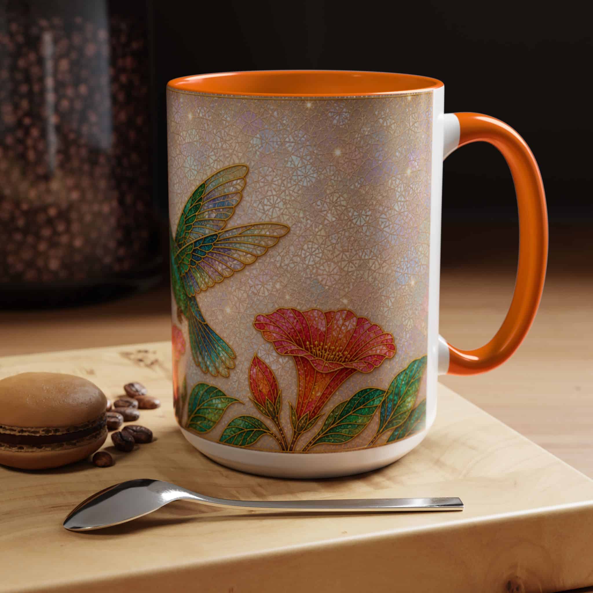 Hummingbird Floral Accent Coffee Mug – 11/15oz Ceramic - Image 83