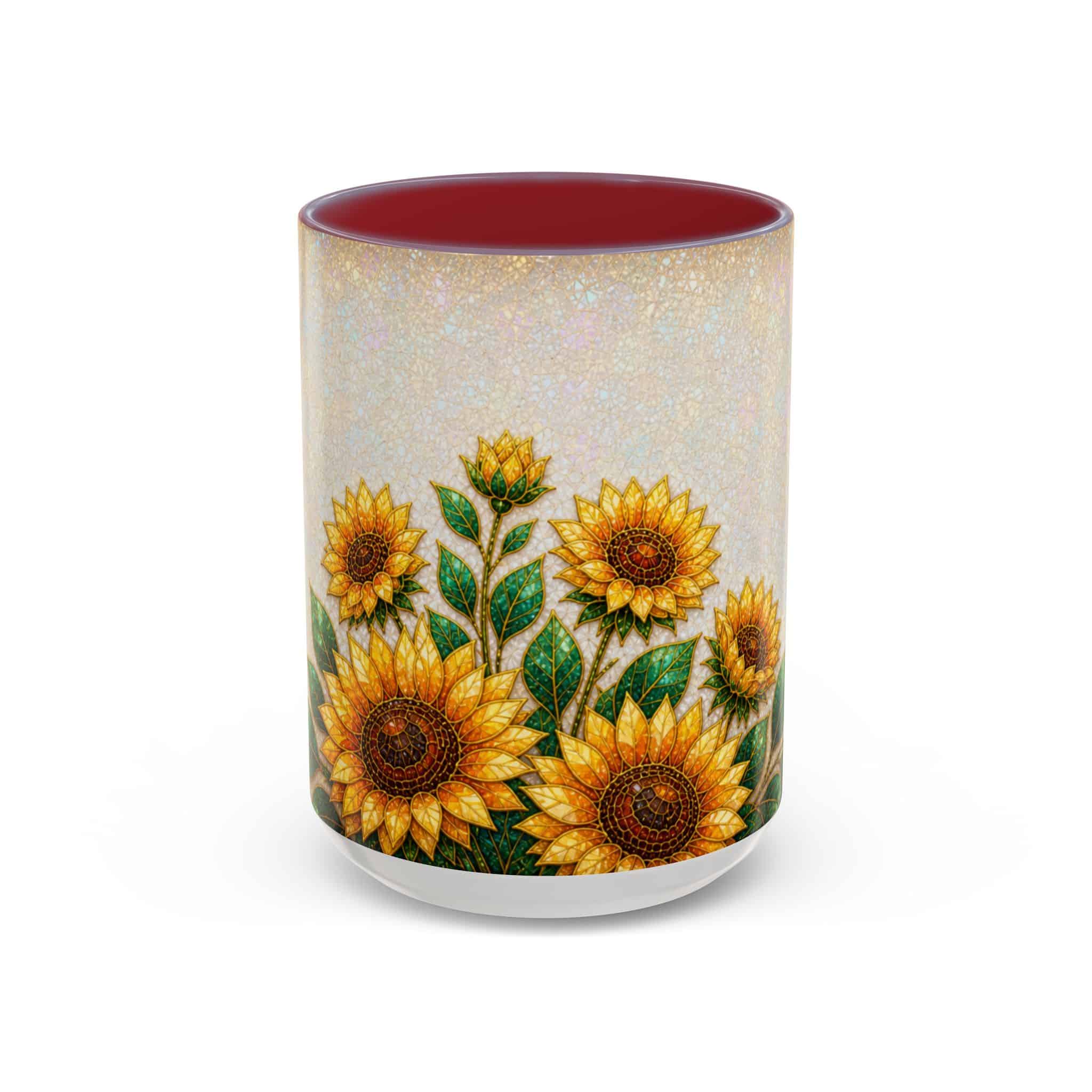Sunflower Accent Coffee Mug – Floral Kitchen Gift (11/15 oz) - Image 121